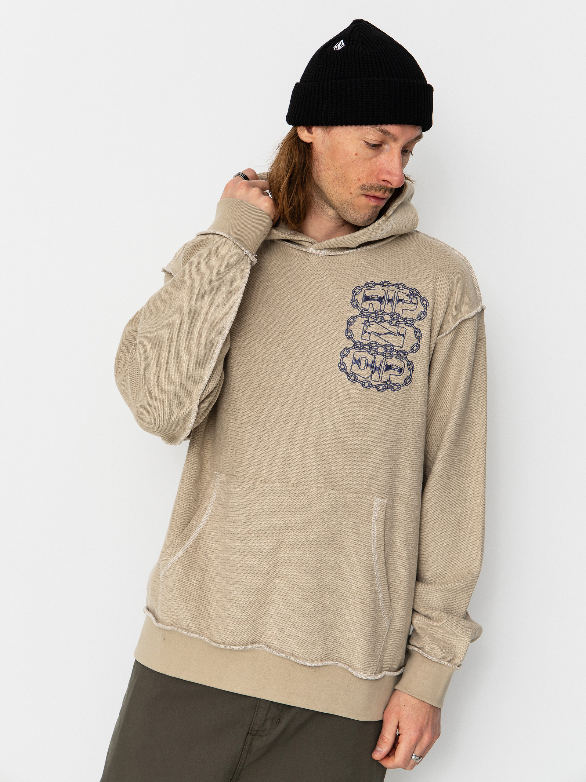 RipNDip Linked Up Reverse Stitched HD Hoodie (khaki)