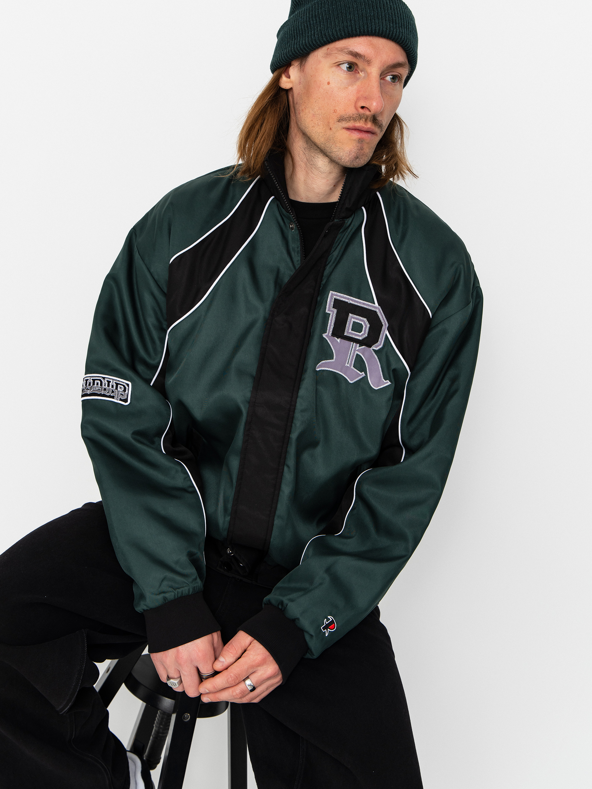 RIPNDIP ジャケット RipNDip Ripndip Athletics Race Jacket - grey, green (sand/charcoal)