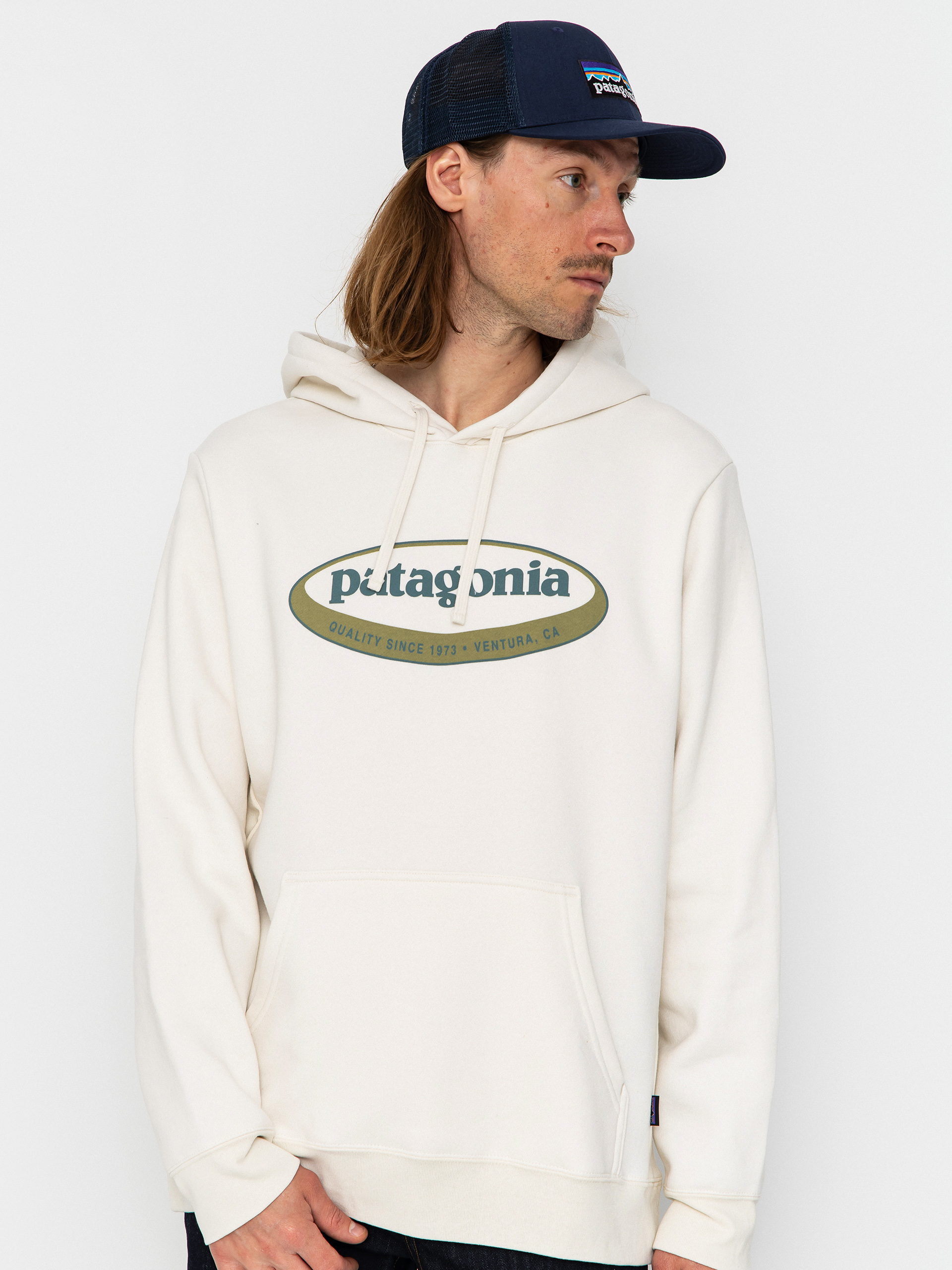 Patagonia 95 Oval Logo Uprisal HD Hoodie (birch white)