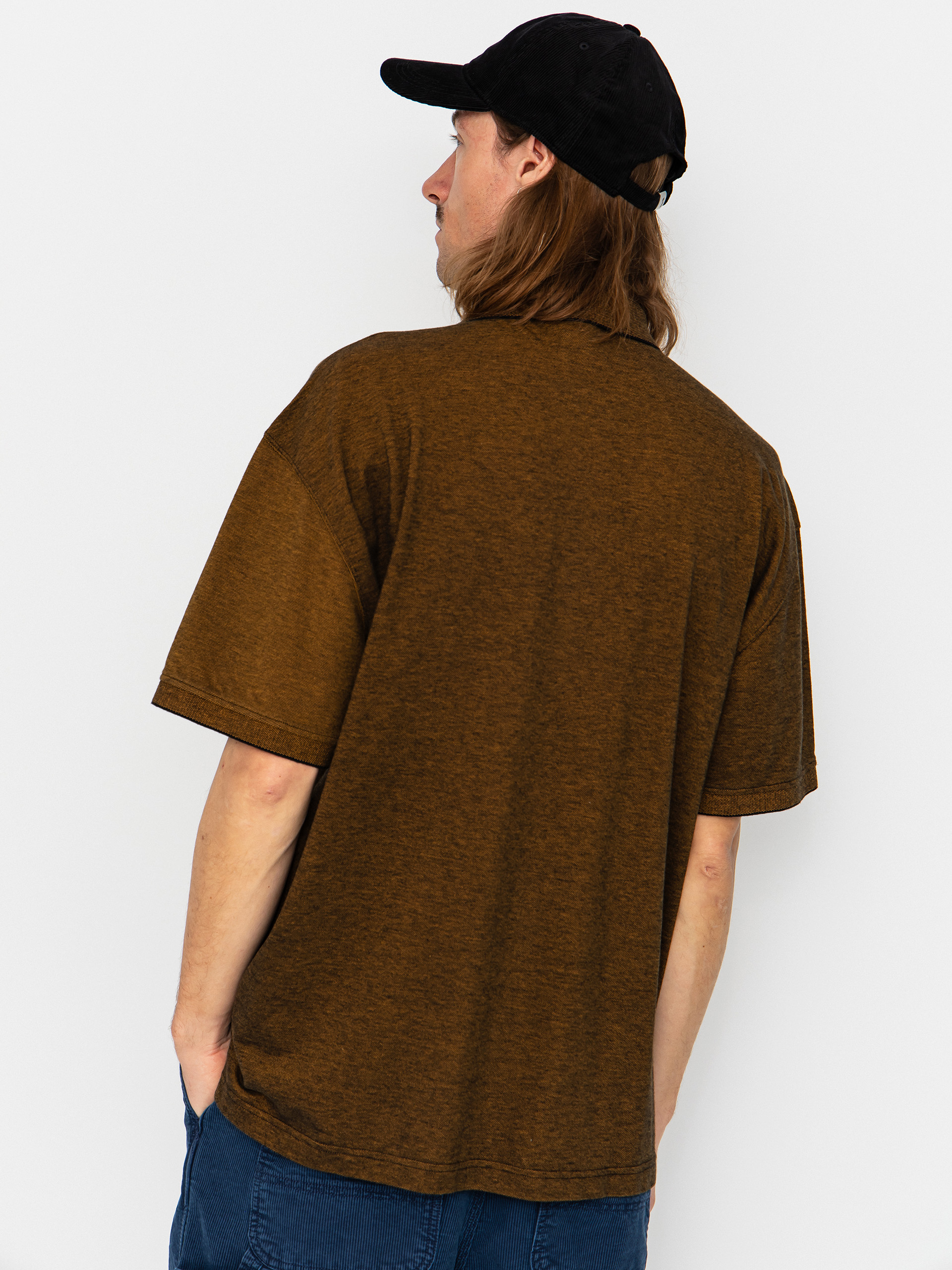 Polar Skate Surf Pique Polo Shirt (black/caramel)