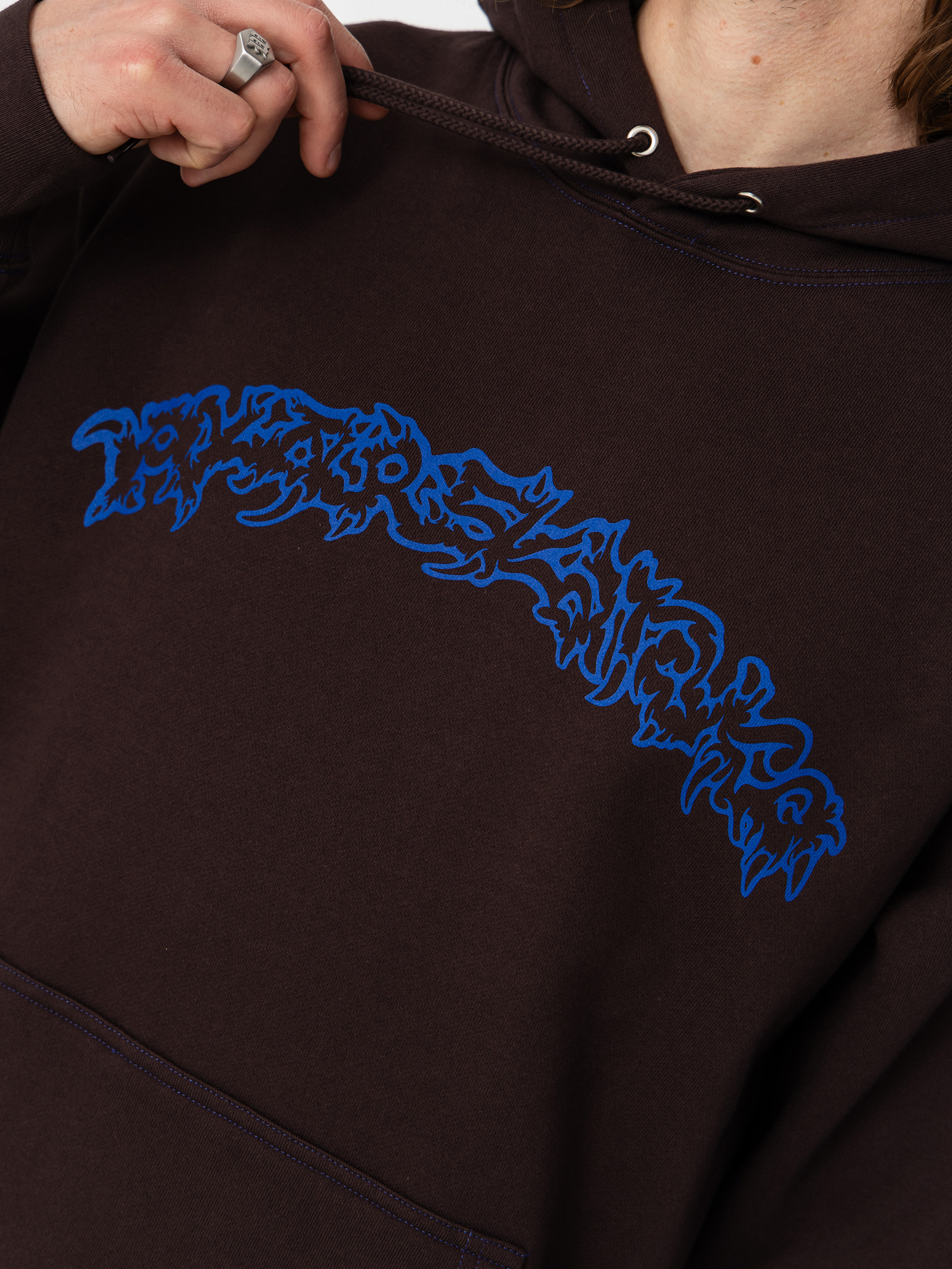 Polar Skate Contrast Dave Crude Logo HD Hoodie (chocolate)