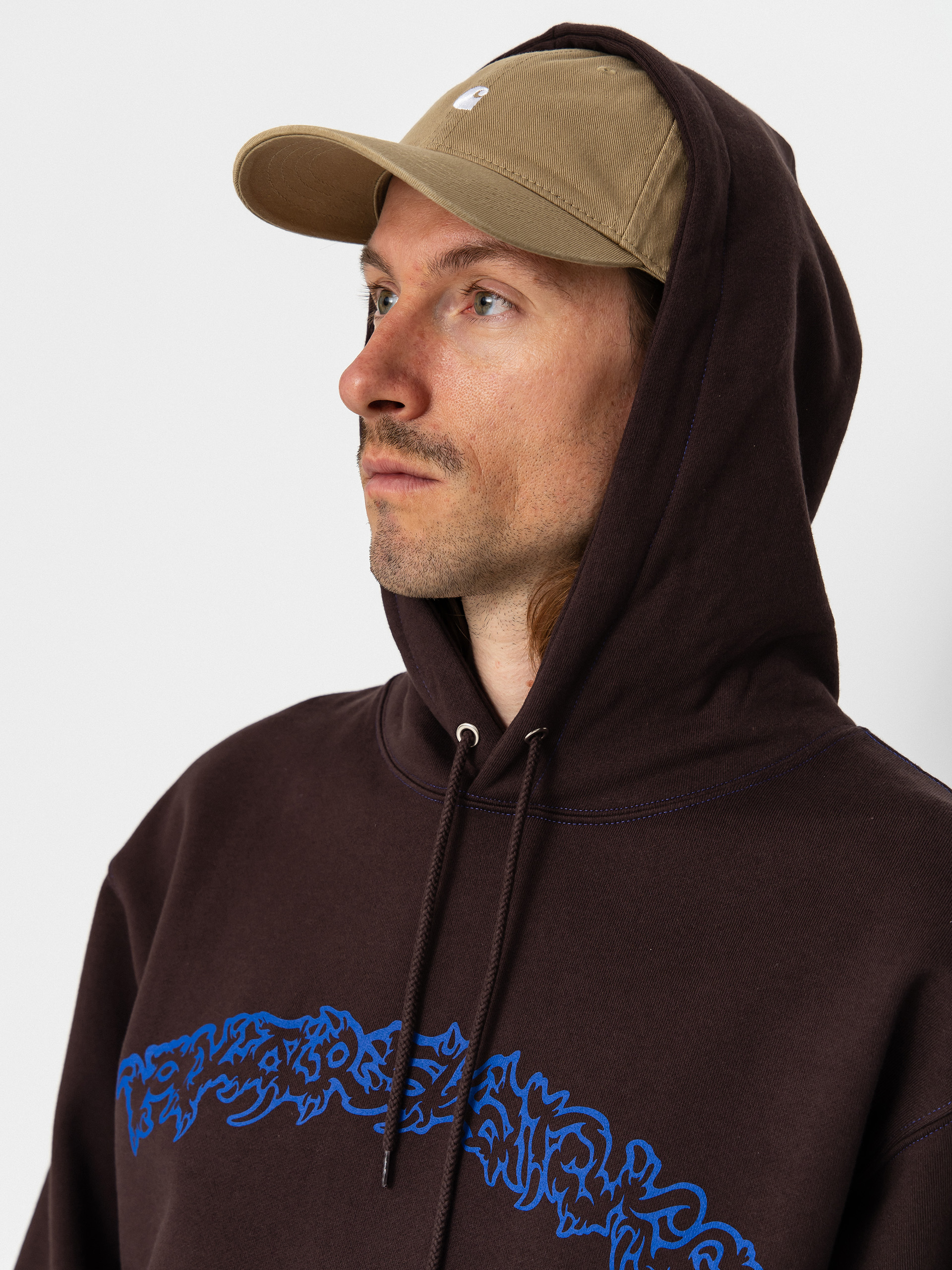 Polar Skate Contrast Dave Crude Logo HD Hoodie (chocolate)
