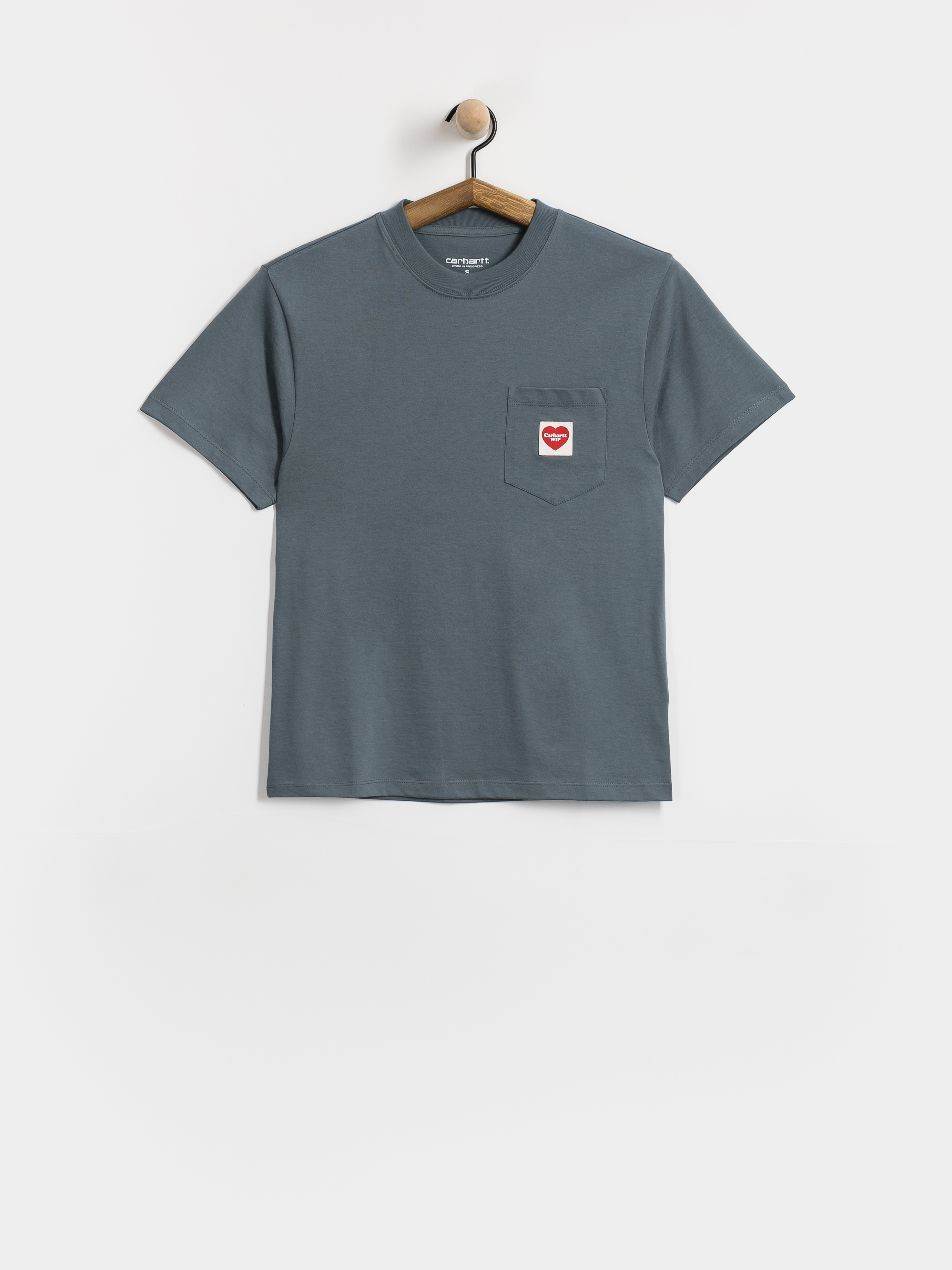 Carhartt WIP T-Shirt Pocket Heart Wmn (cozy blue/red)