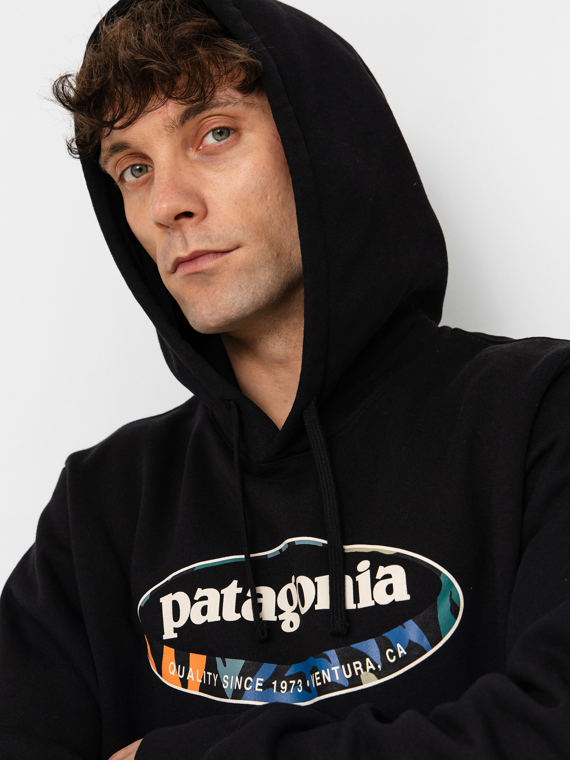 Patagonia 95 Oval Logo Uprisal HD Hoodie - black (black/kaleido)
