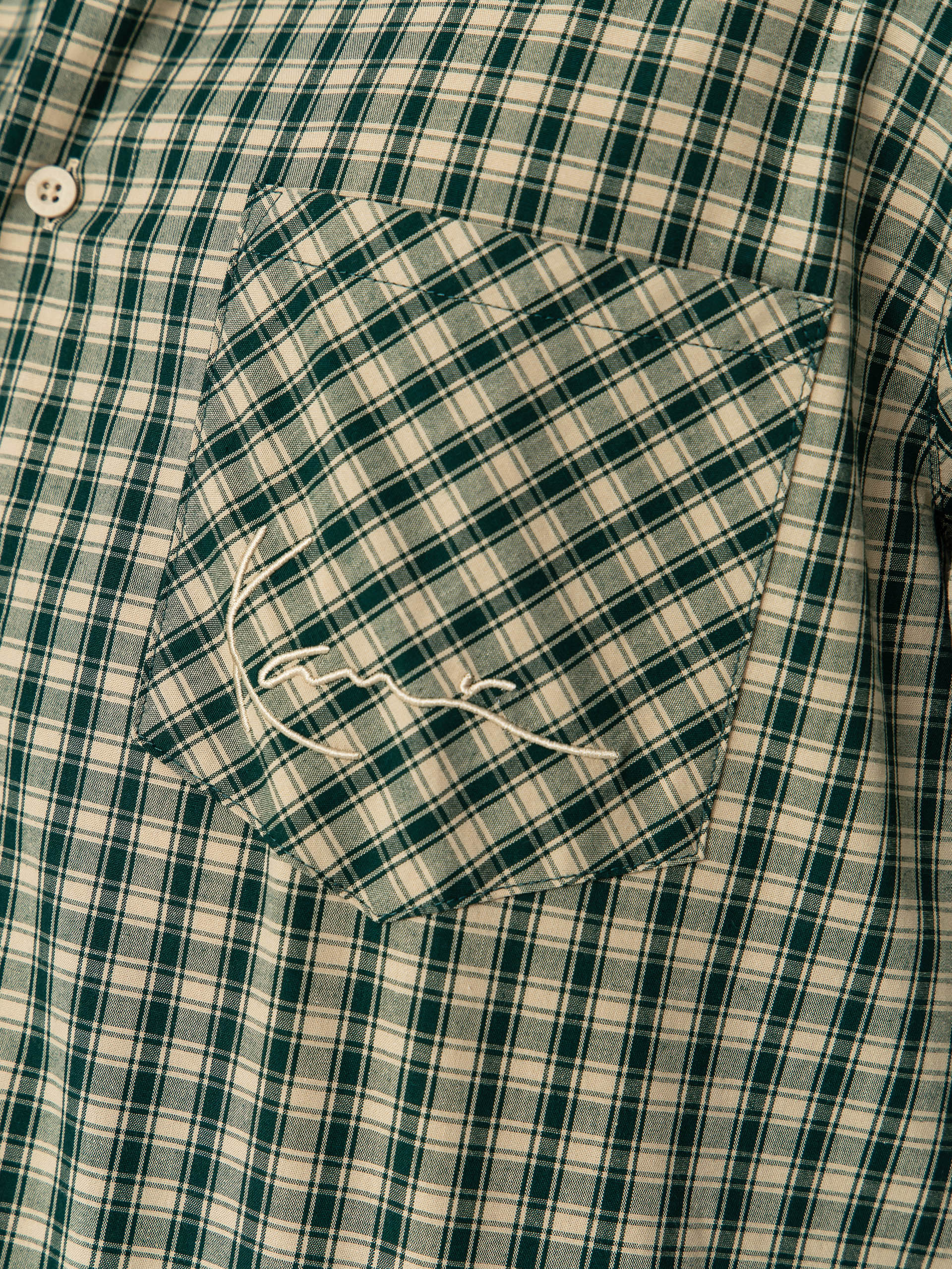 Karl Kani Hemd Signature Check Boxy (green)