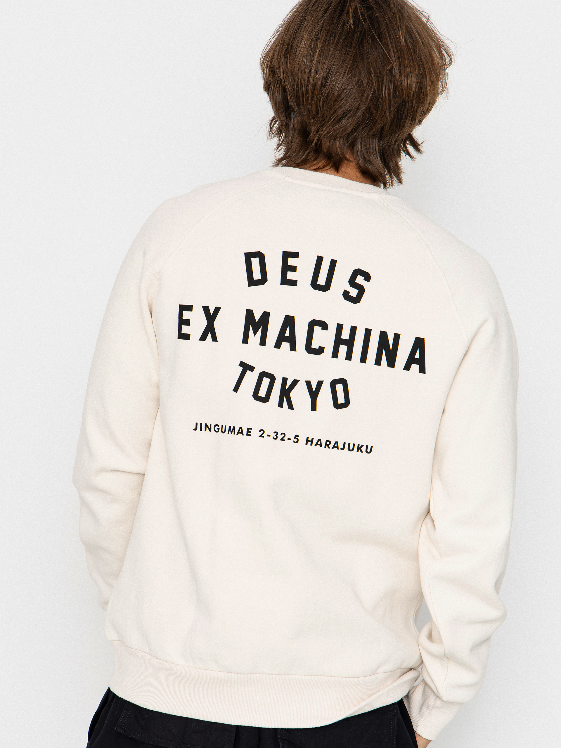 Deus Ex Machina Harajuku Address Crew Sweatshirt - white (dirty white)