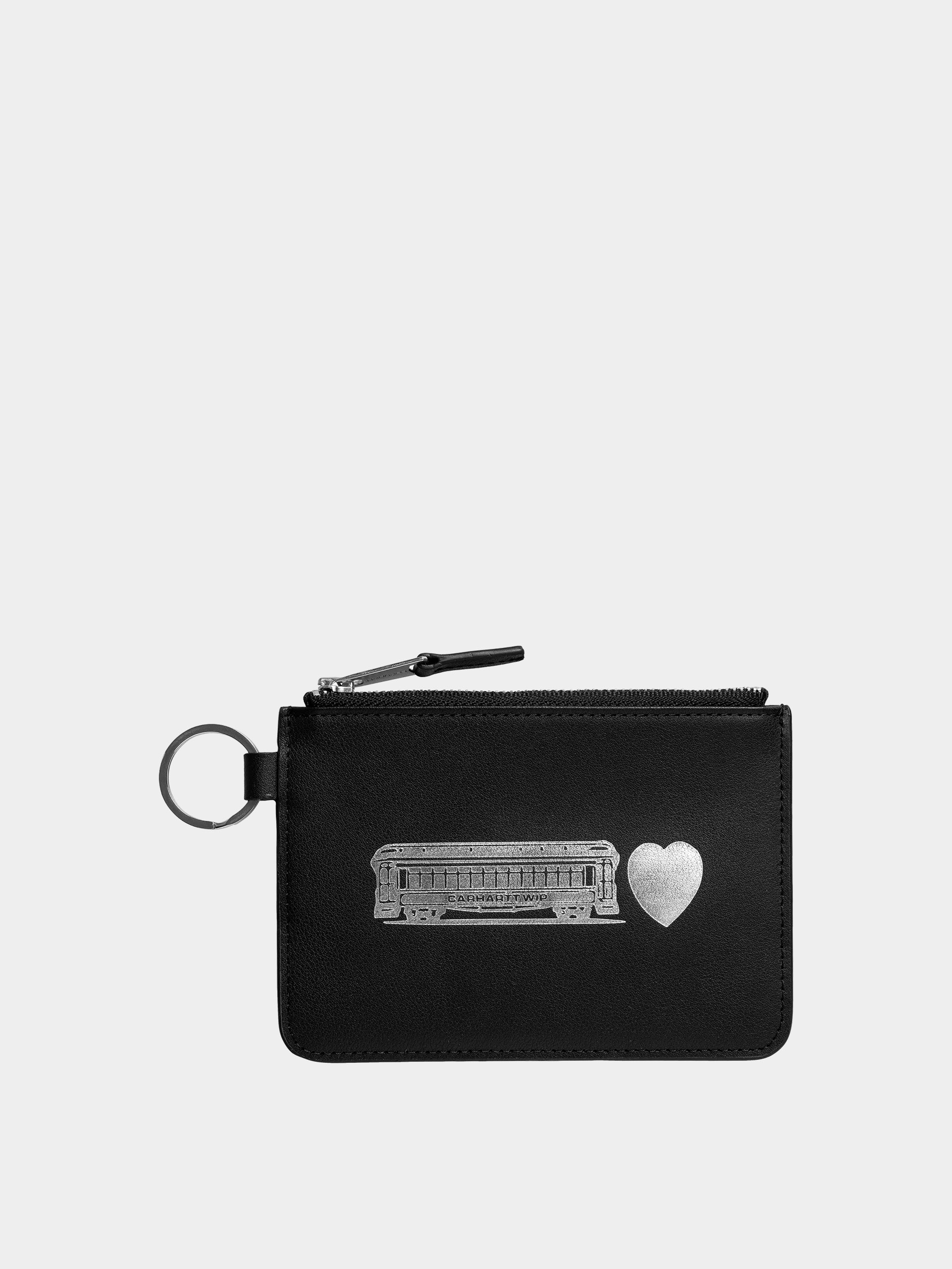 Carhartt WIP Deconstructed Leather Geldbörse (black/silver)