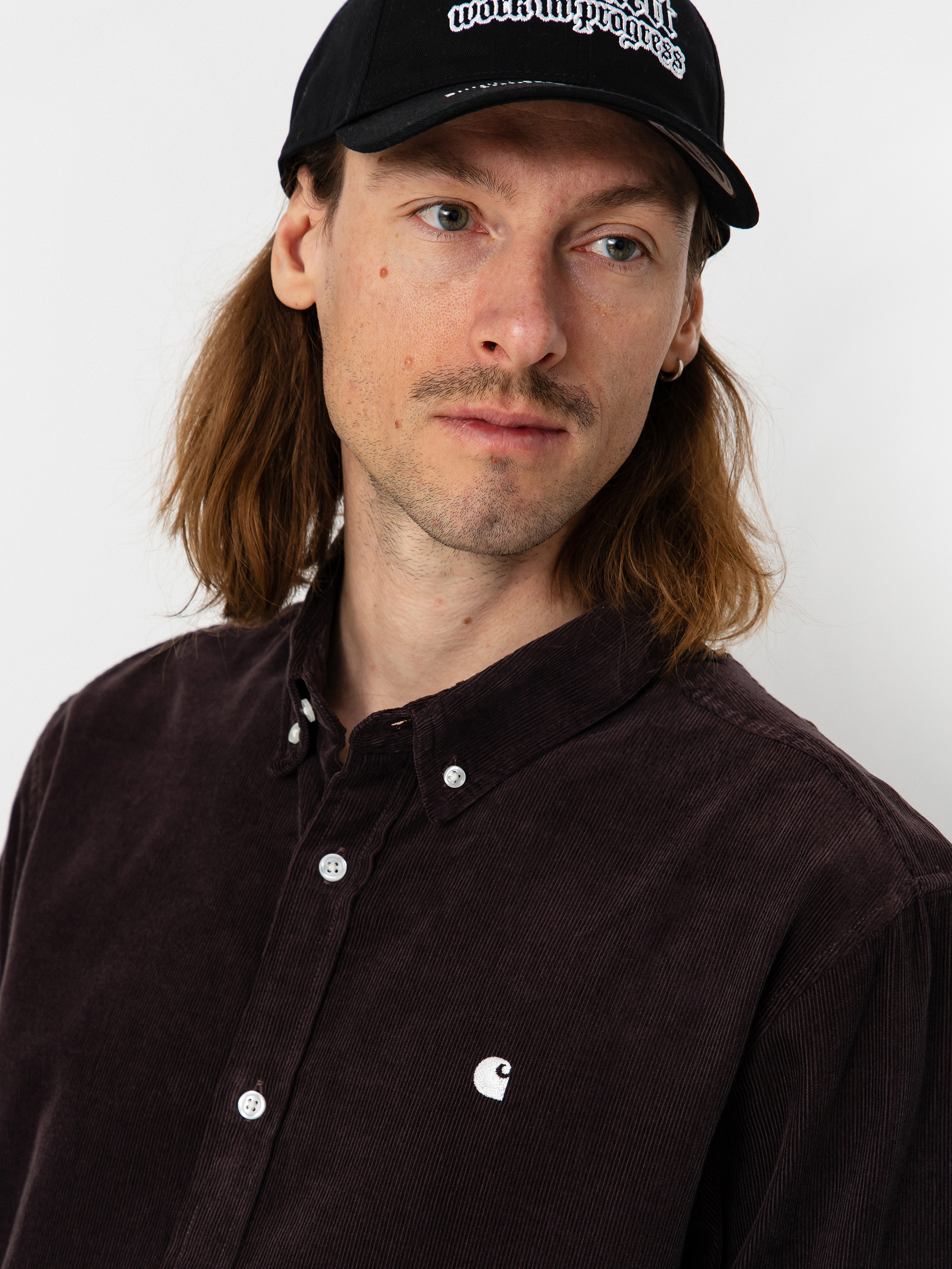 Carhartt WIP Hemd Madison Fine Cord (shale/wax)