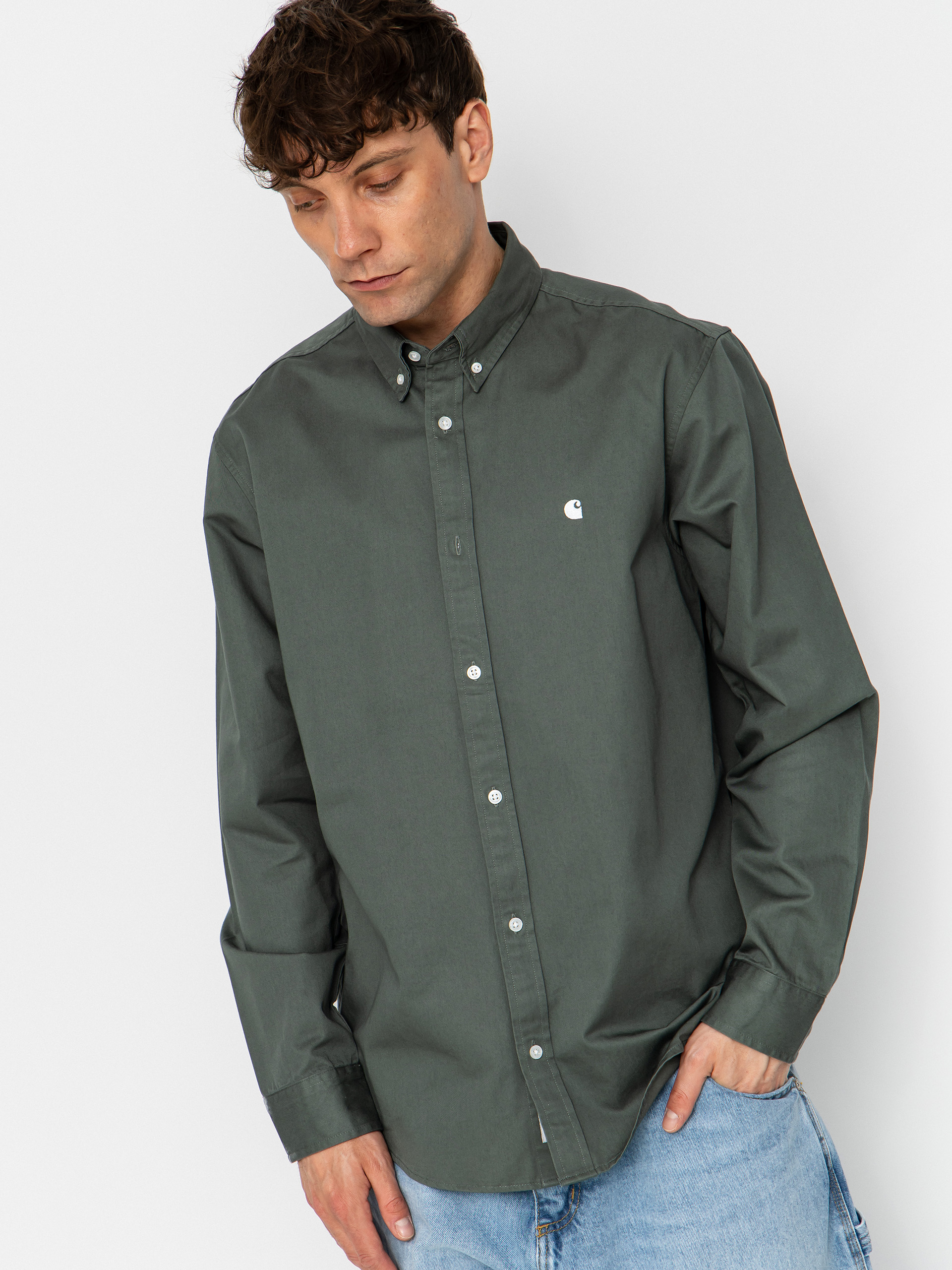 Carhartt WIP Hemd Madison (velvet green/white)