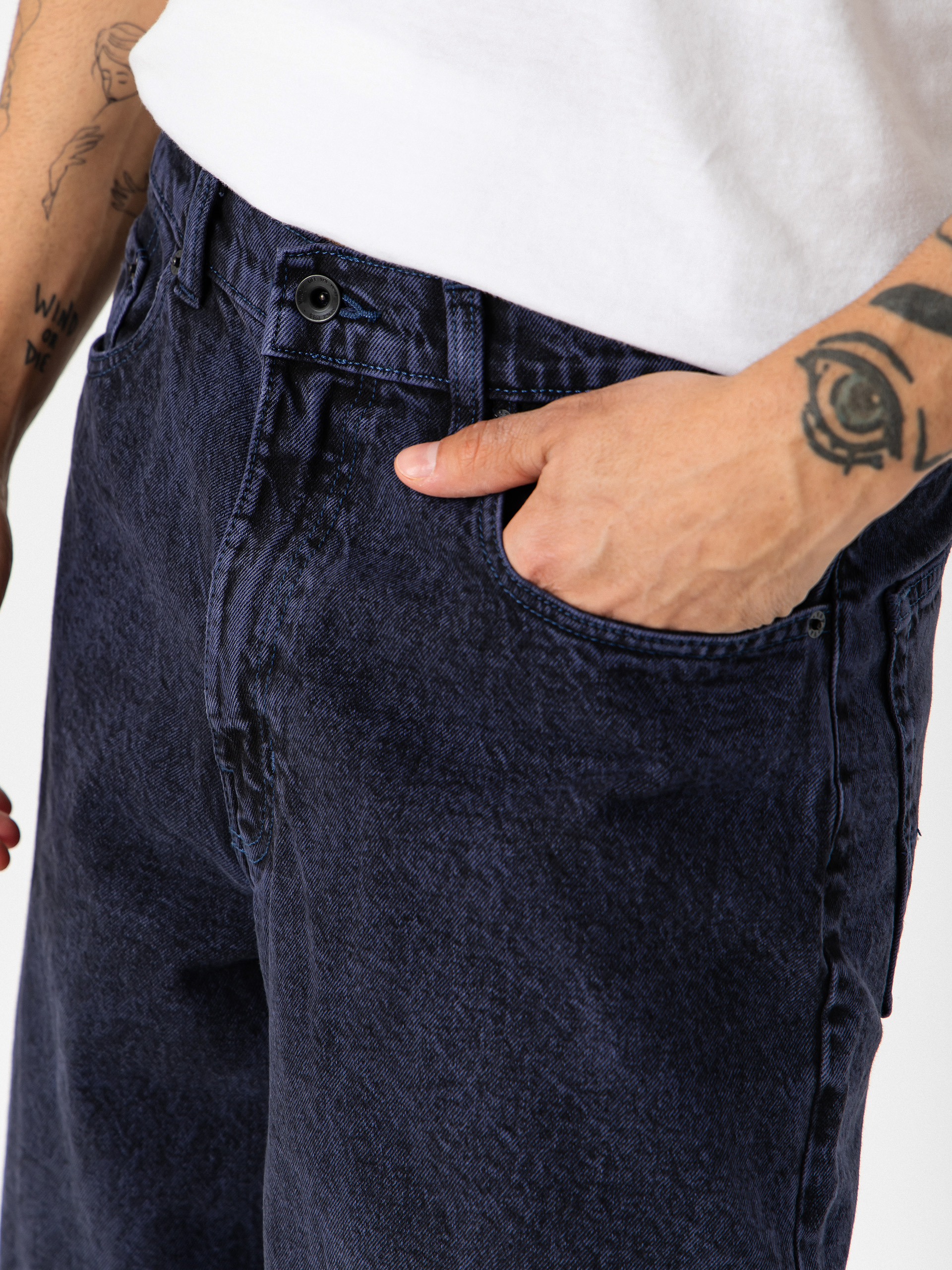 Vans Check 5 Baggy Acid Overdyed Denim Pants (deep indigo)