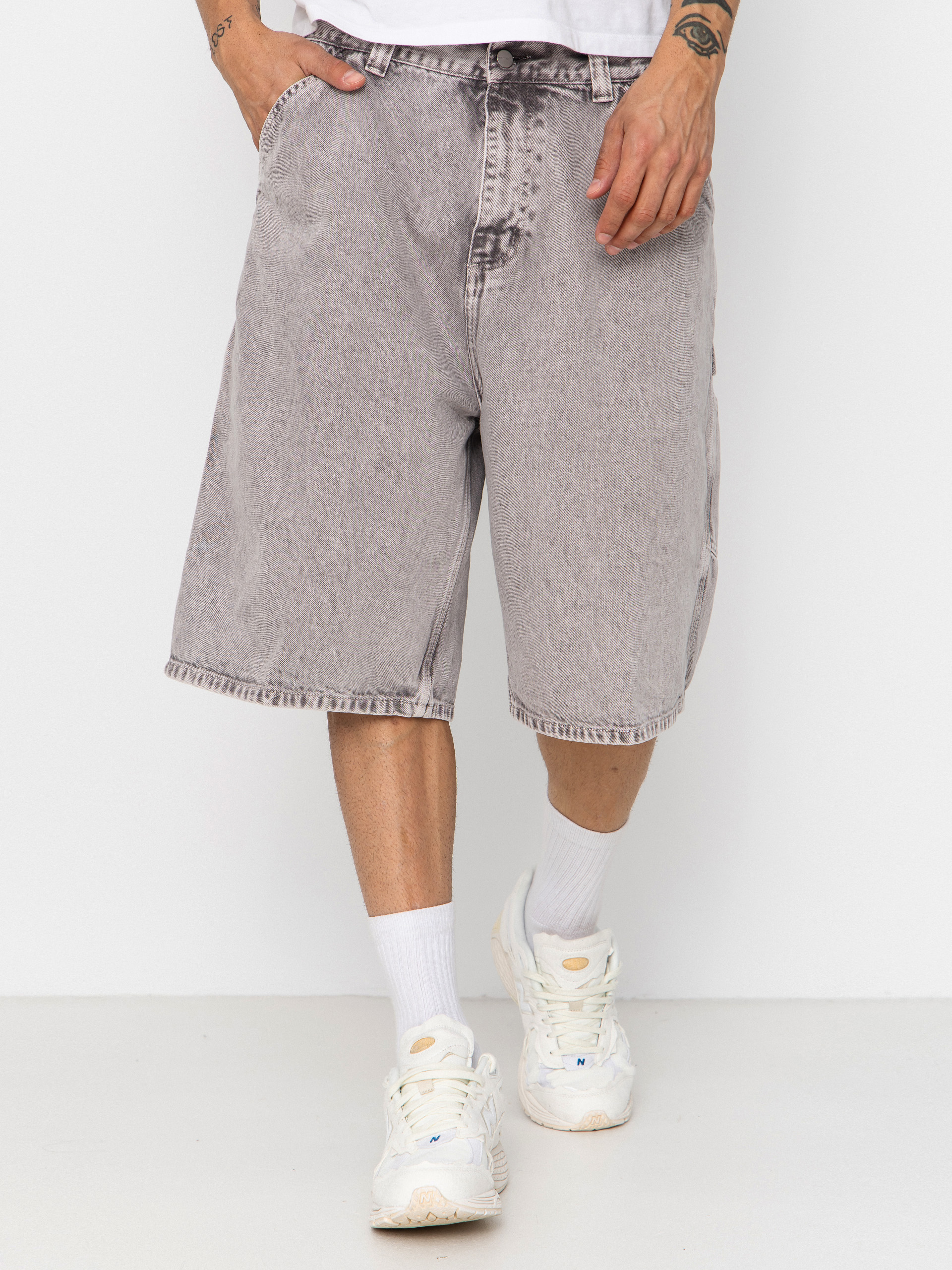 Carhartt WIP OG Single Knee Shorts (shale chalk wash)