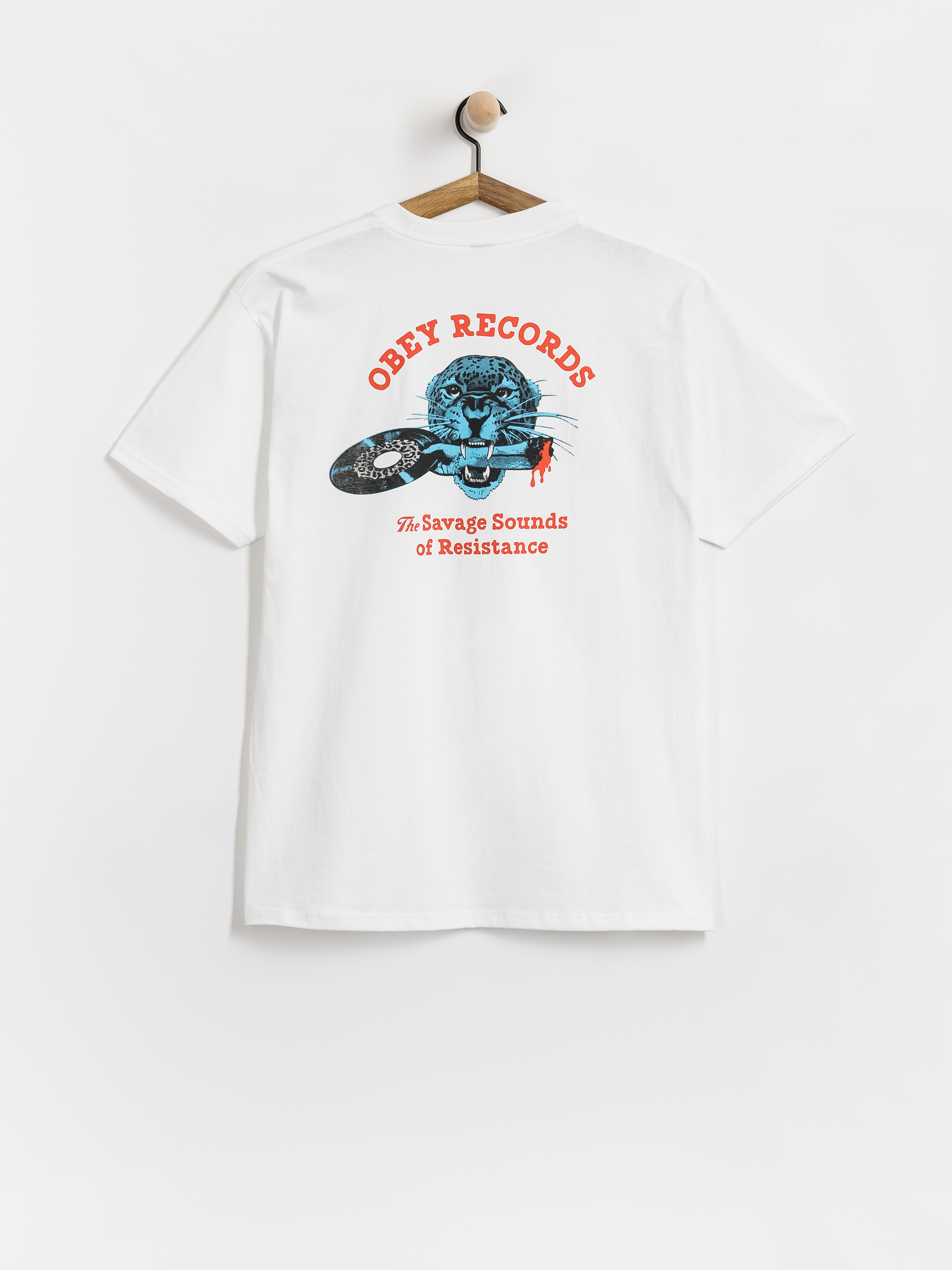 OBEY T-Shirt Savage Sounds Leopard (white)
