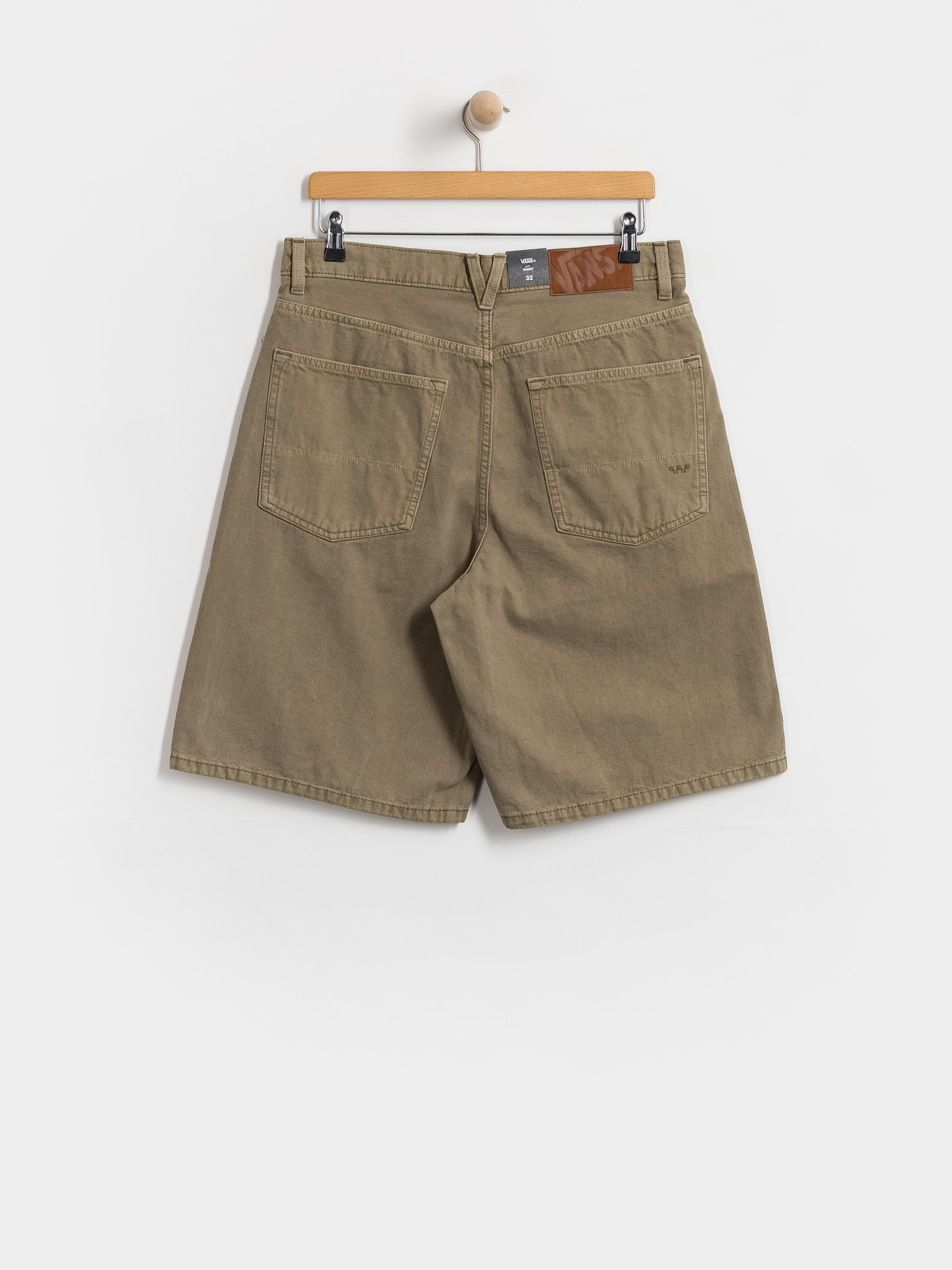 Vans Lx Check 5 Baggy Denim Shorts - green (bay leaf)