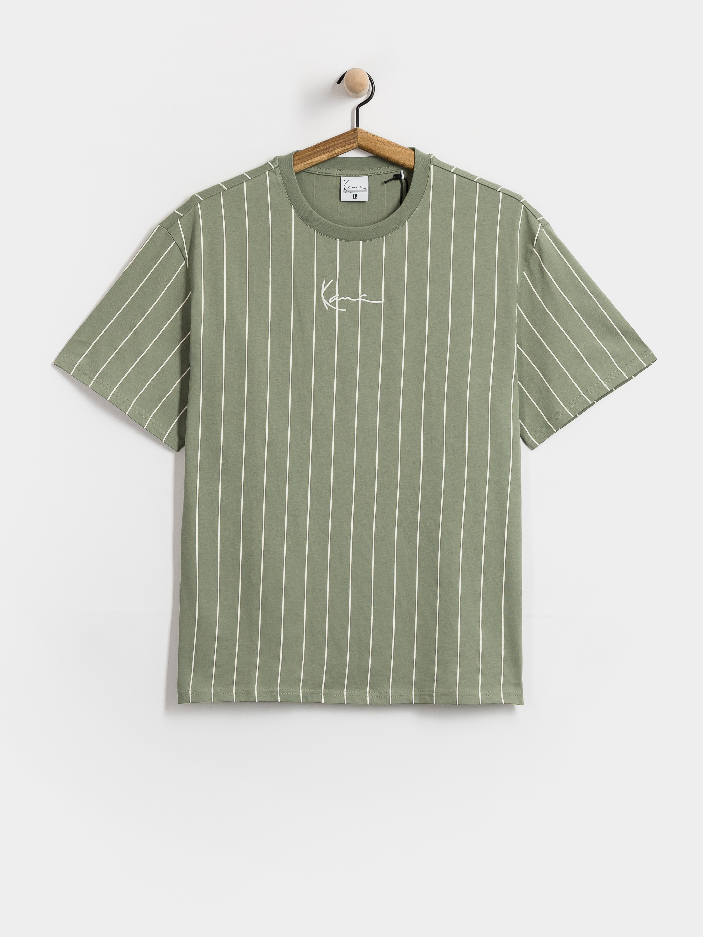 Karl Kani Small Signature Pinstripe T-Shirt (green)