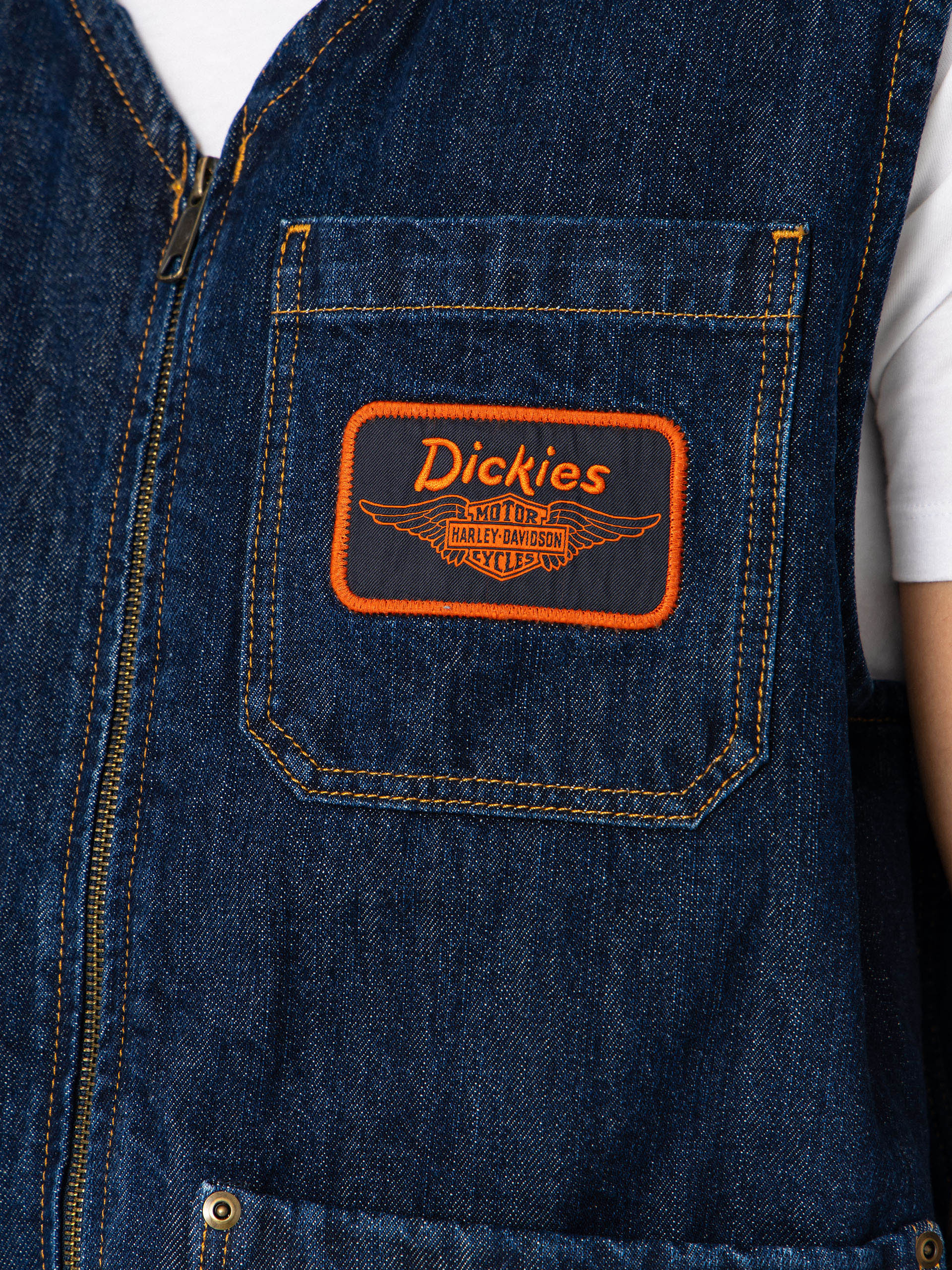 Dickies Weste X Harley Davidson Denim (rinsed indigo blue)