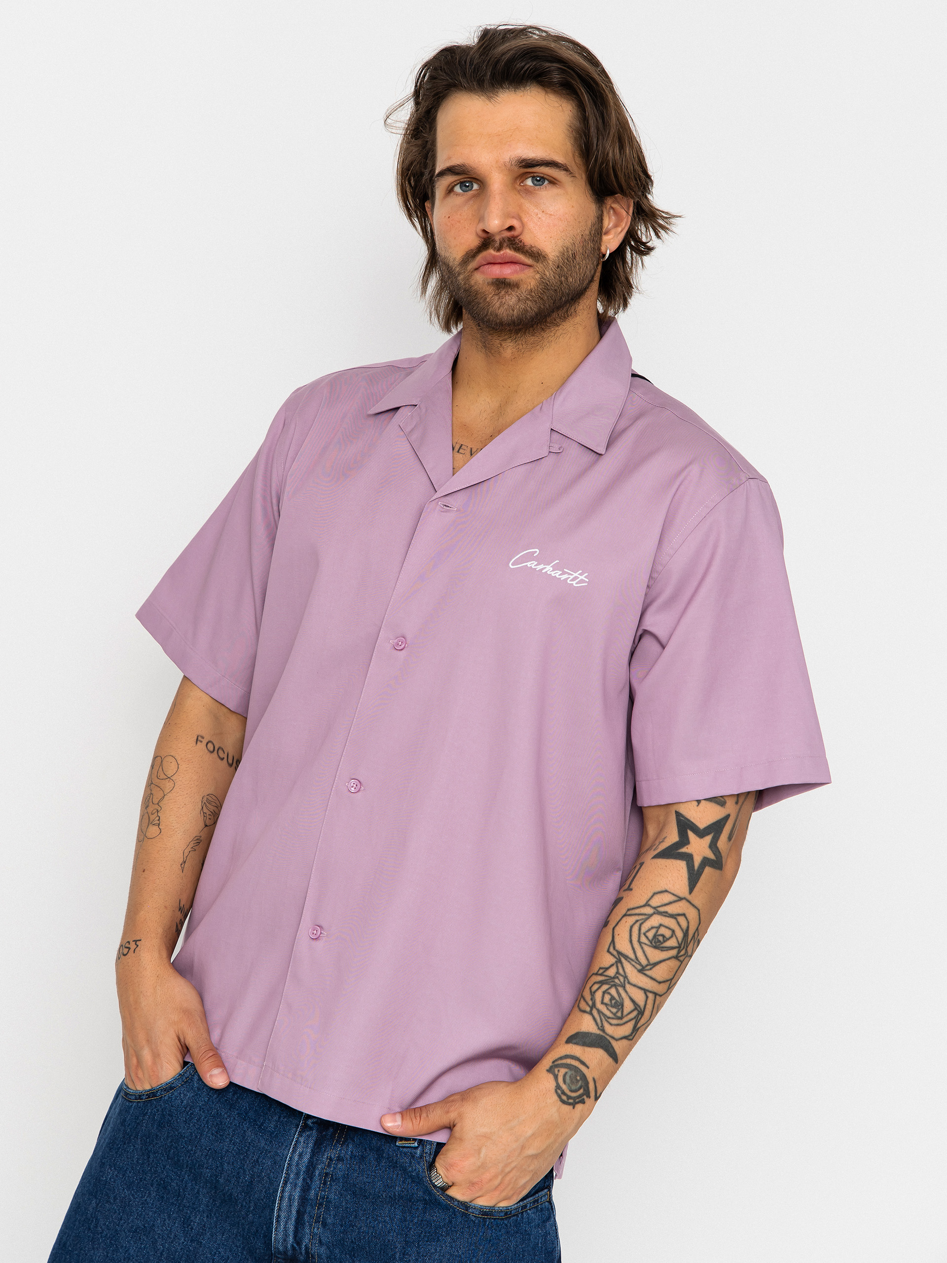 Carhartt WIP Hemd Delray (gentle purple/white)