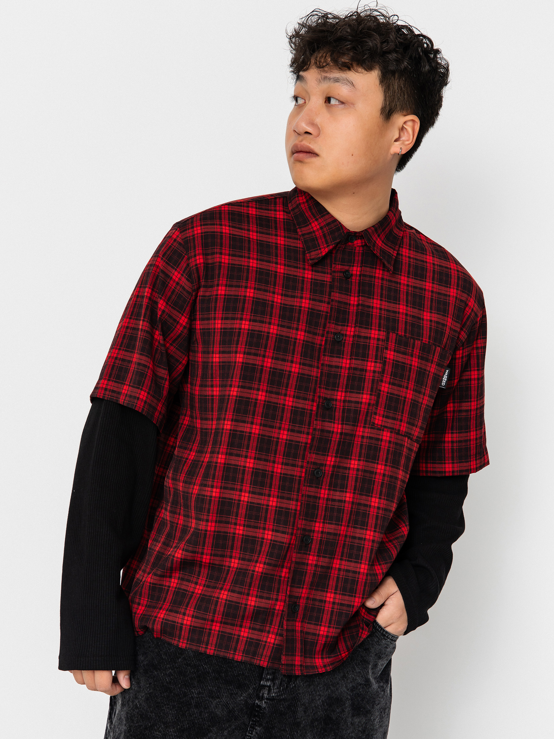 Wasted Paris Tartan Age Shirt Hemd (fire red/black)