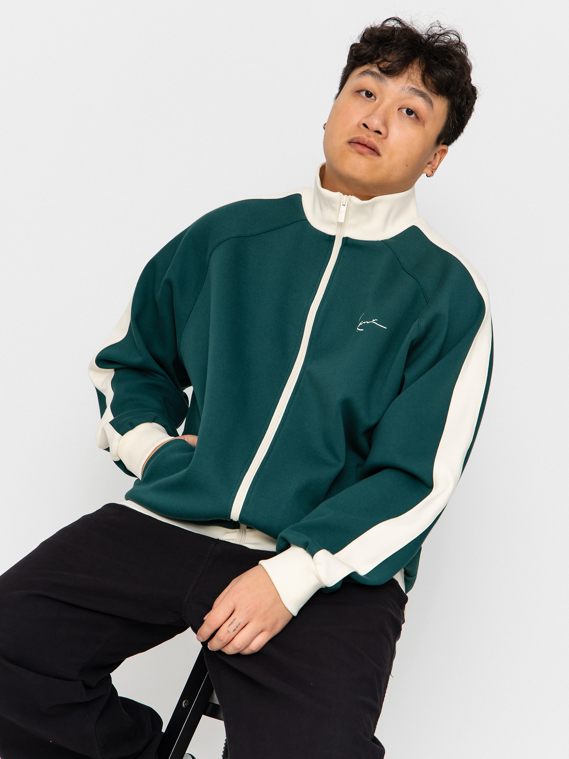 Karl Kani Sweatshirt Signature Sidestripe Pique (green)