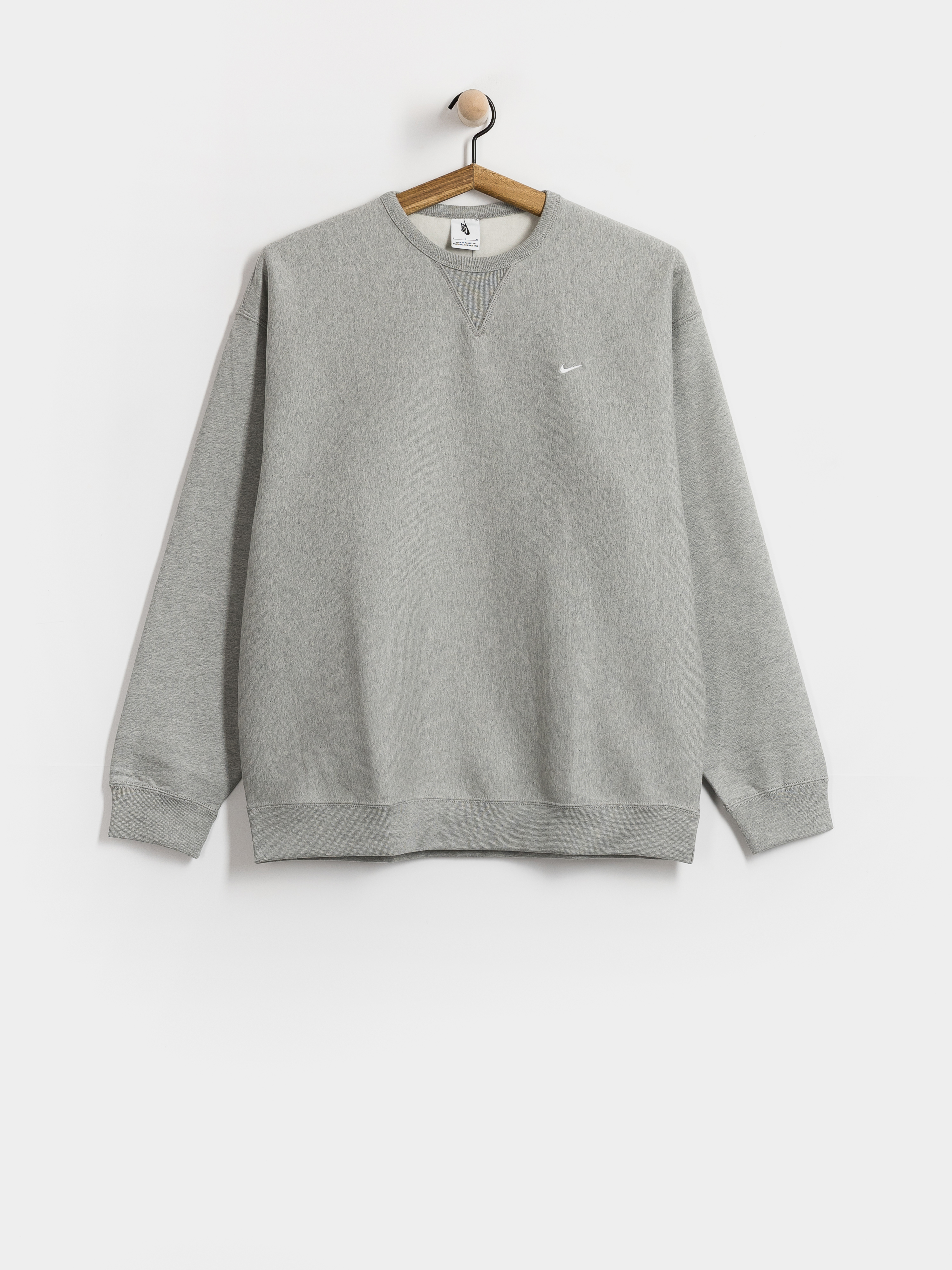 Nike SB Solo Swoosh Sweatshirt (dk grey heather/white)