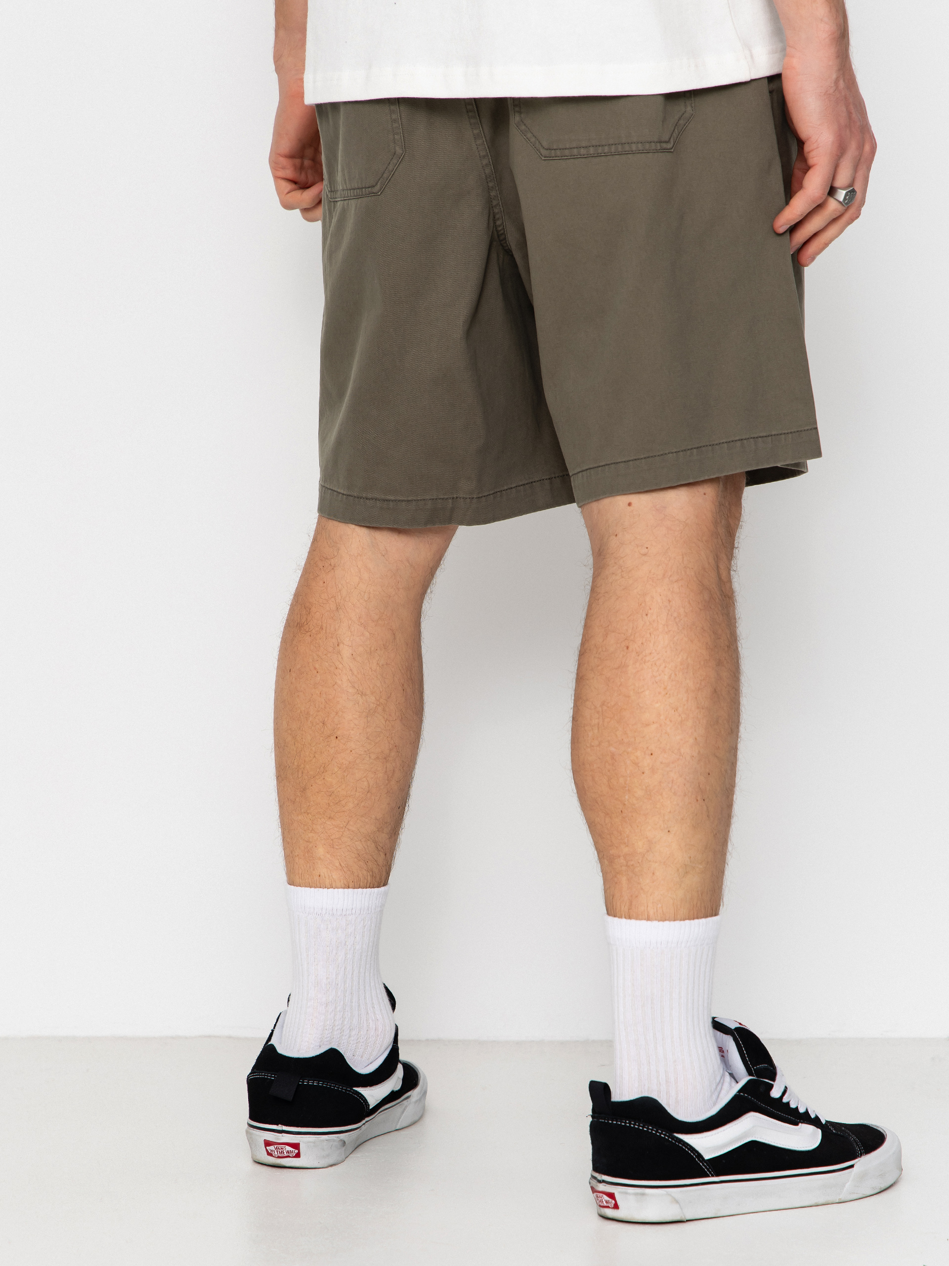 OBEY Theo Easy Shorts (smokey olive faded wash)