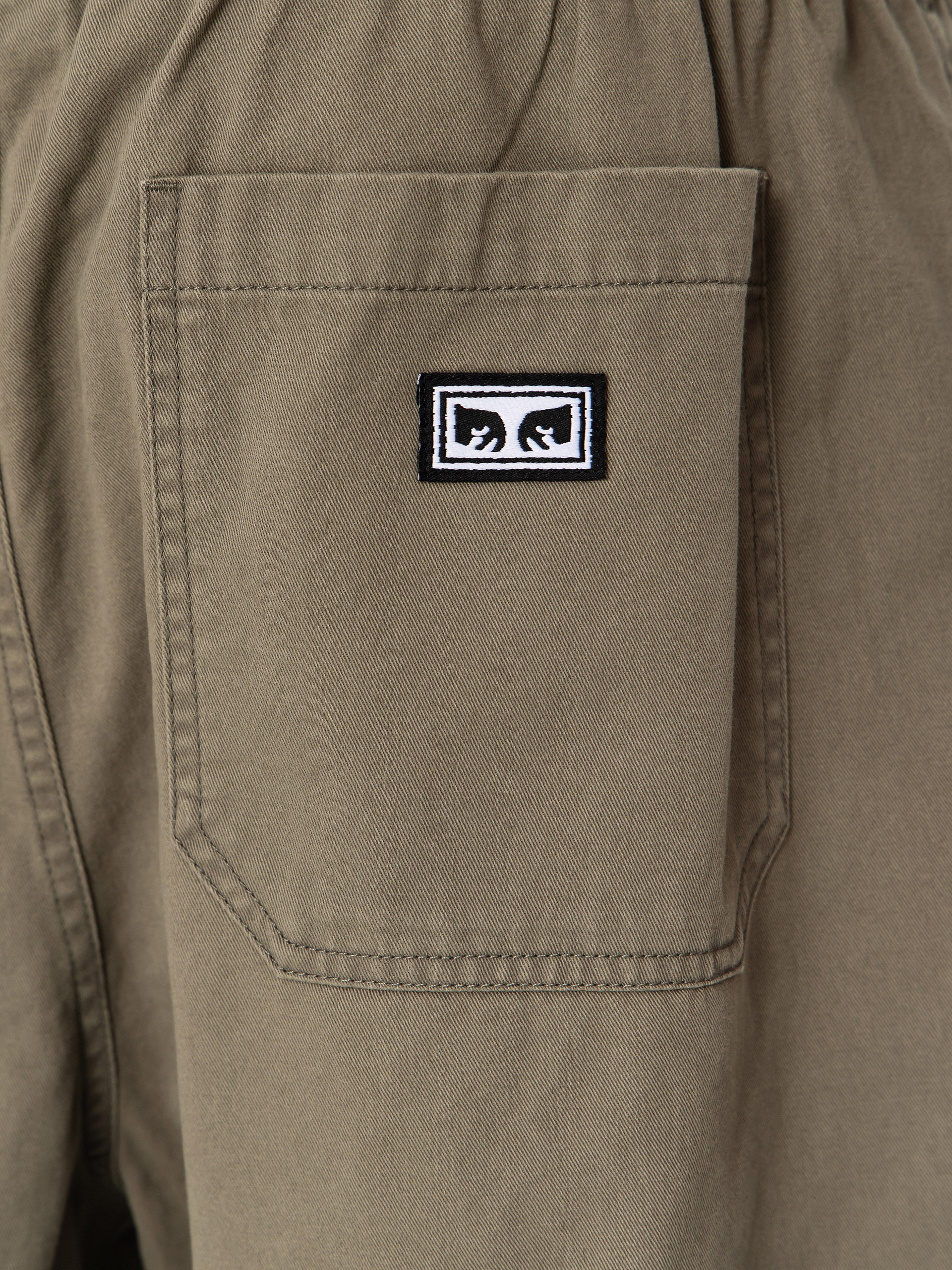 OBEY Theo Easy Shorts (smokey olive faded wash)