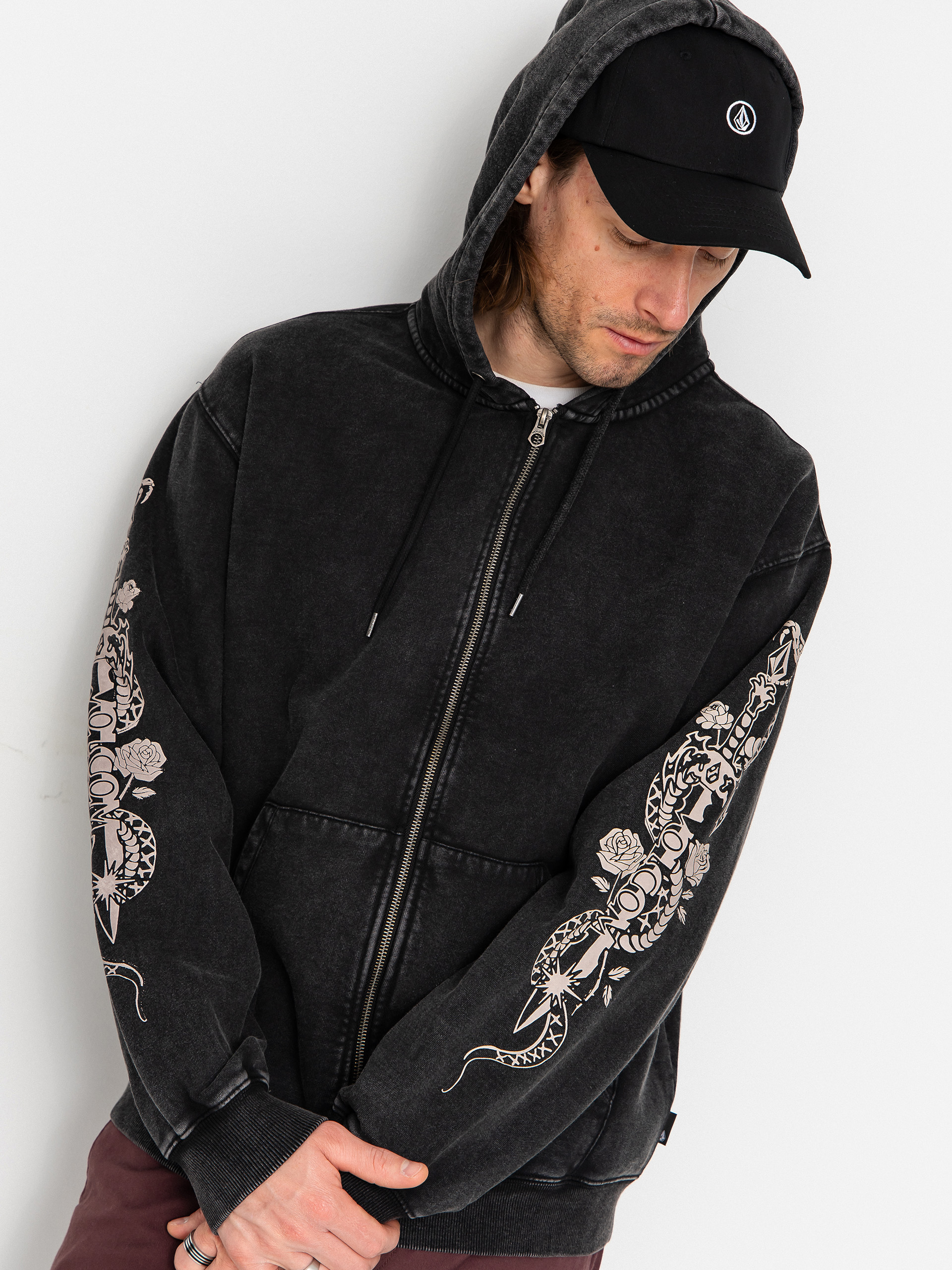 Volcom Die By The Stone ZIP Sweatshirt (light acid black)