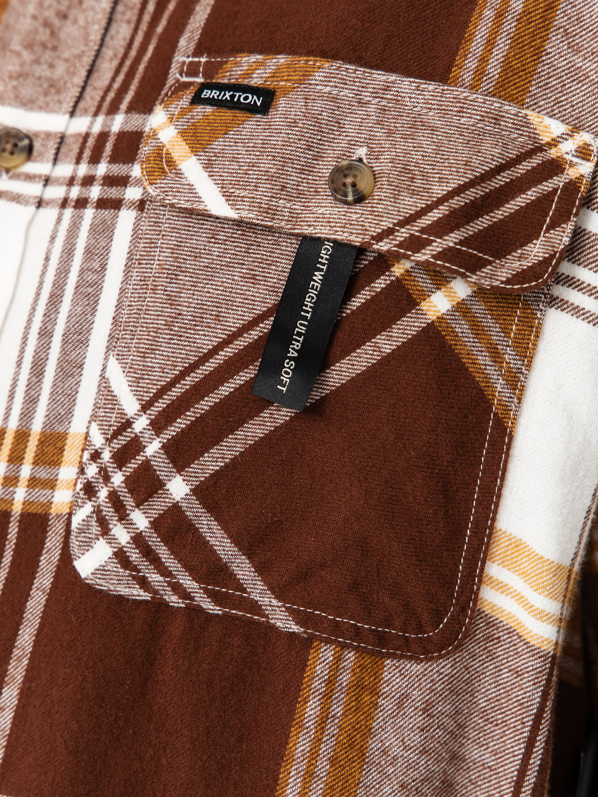 Brixton Bowery Lw Ultra Flannel Hemd (chocolate/off white)