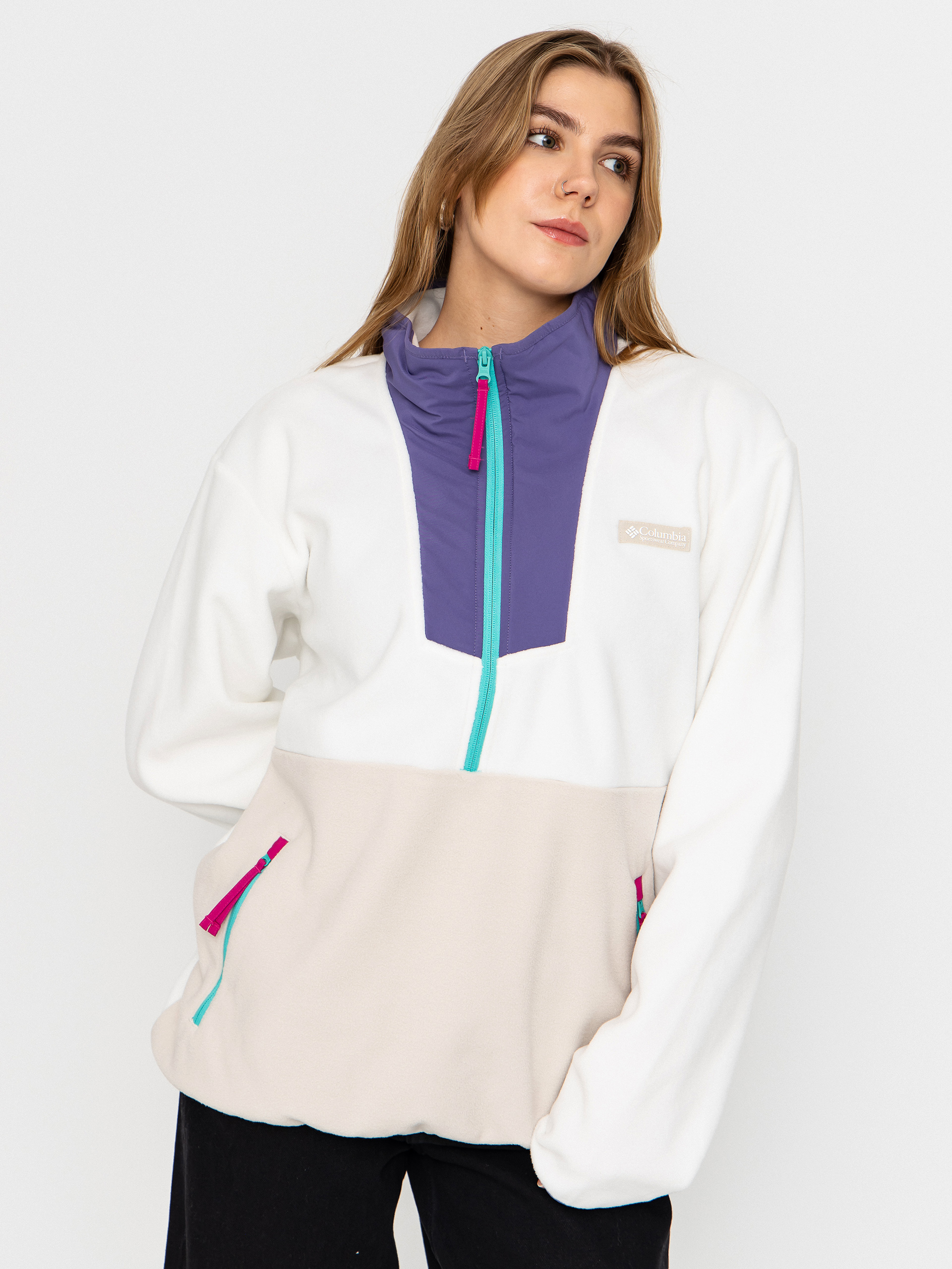 Columbia Sequoia Grove Half Zip Fleece  (sea salt/stormwatch)