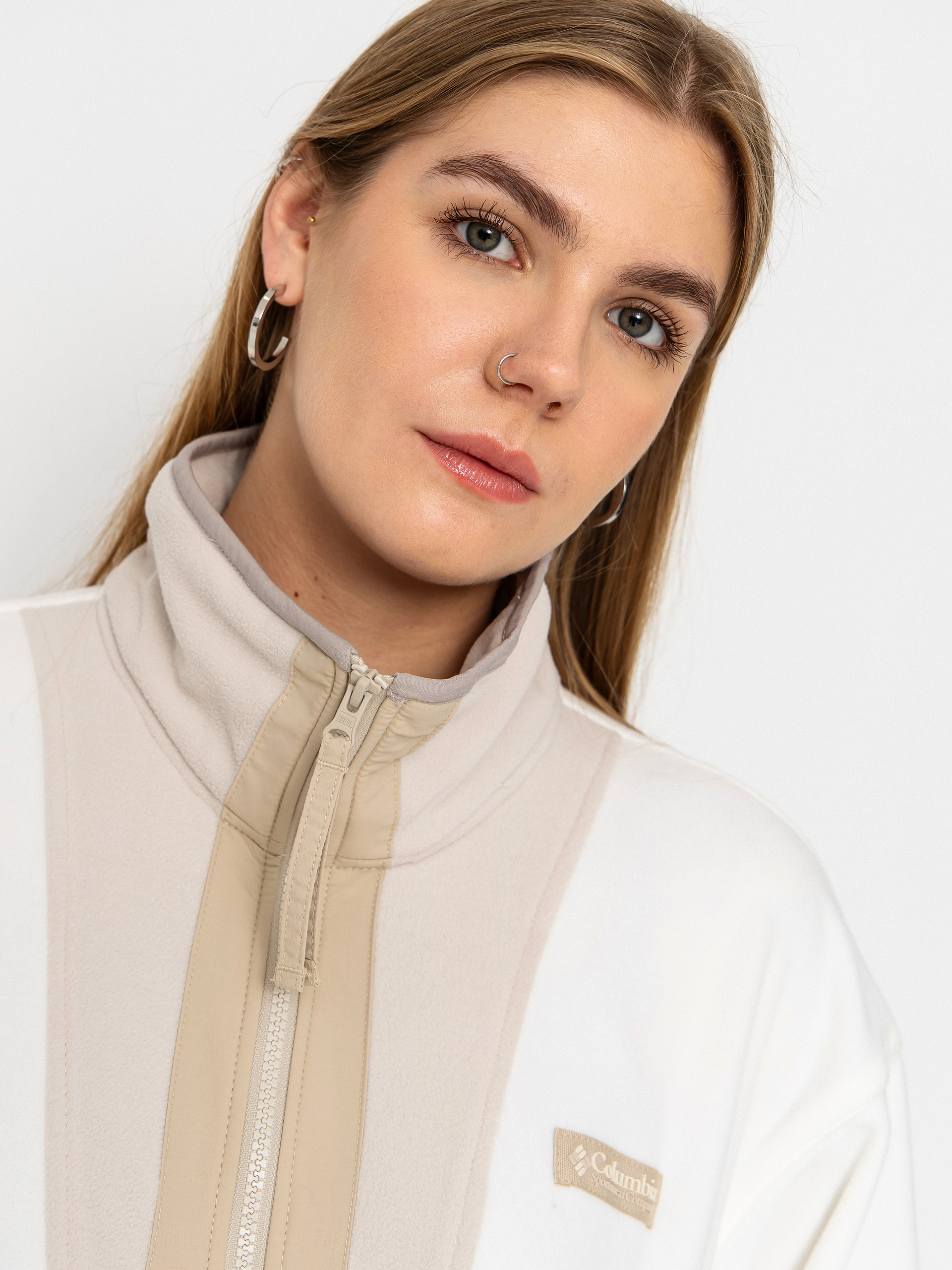 Womens Columbia Backbowl II Full Zip Fleece  (sea salt/dark stone/ancient fossil)