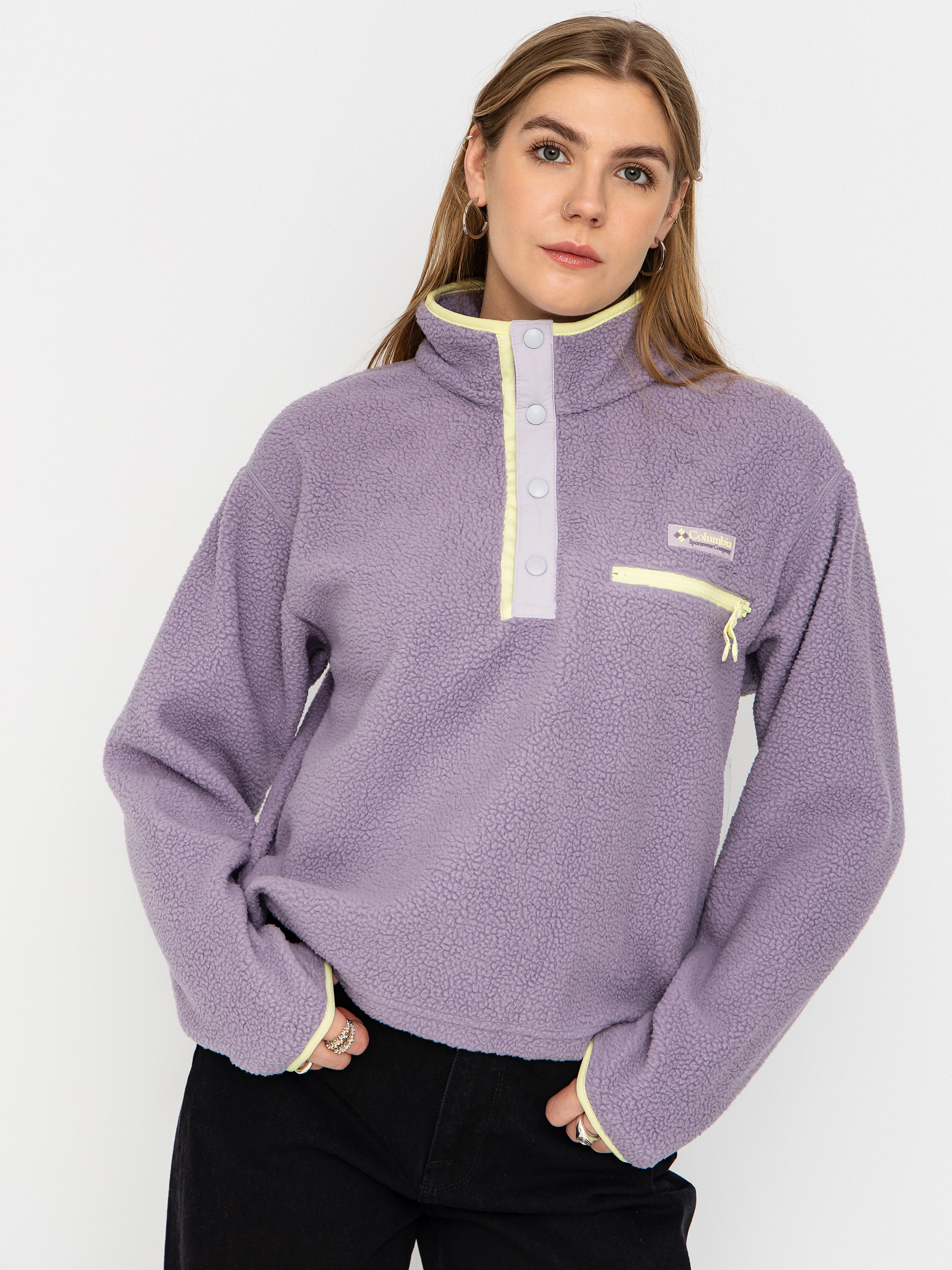 Columbia Helvetia II Cropped Half Snap Wmn Fleece - violet (shale