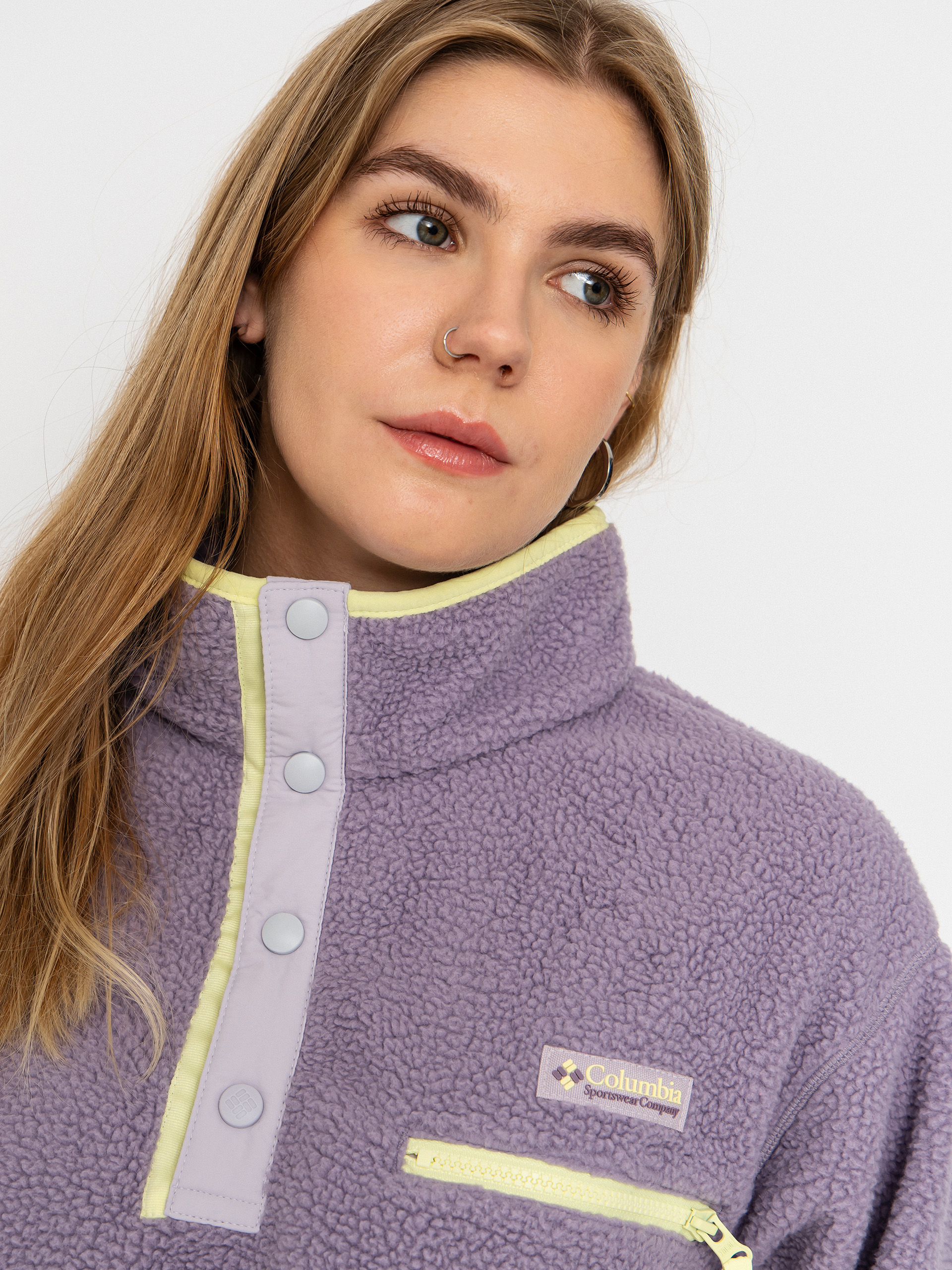 Columbia Helvetia II Cropped Half Snap Wmn Fleece - violet (shale