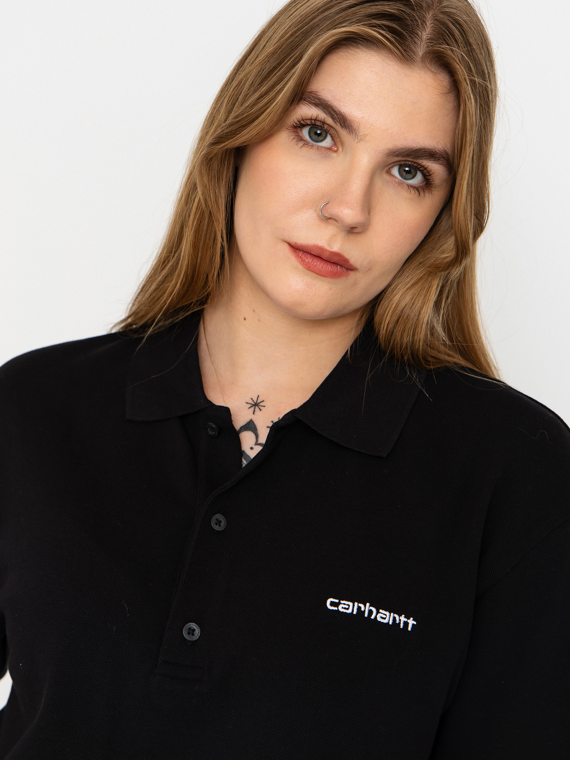 Carhartt WIP T-Shirt Script Polo Wmn (black/white)
