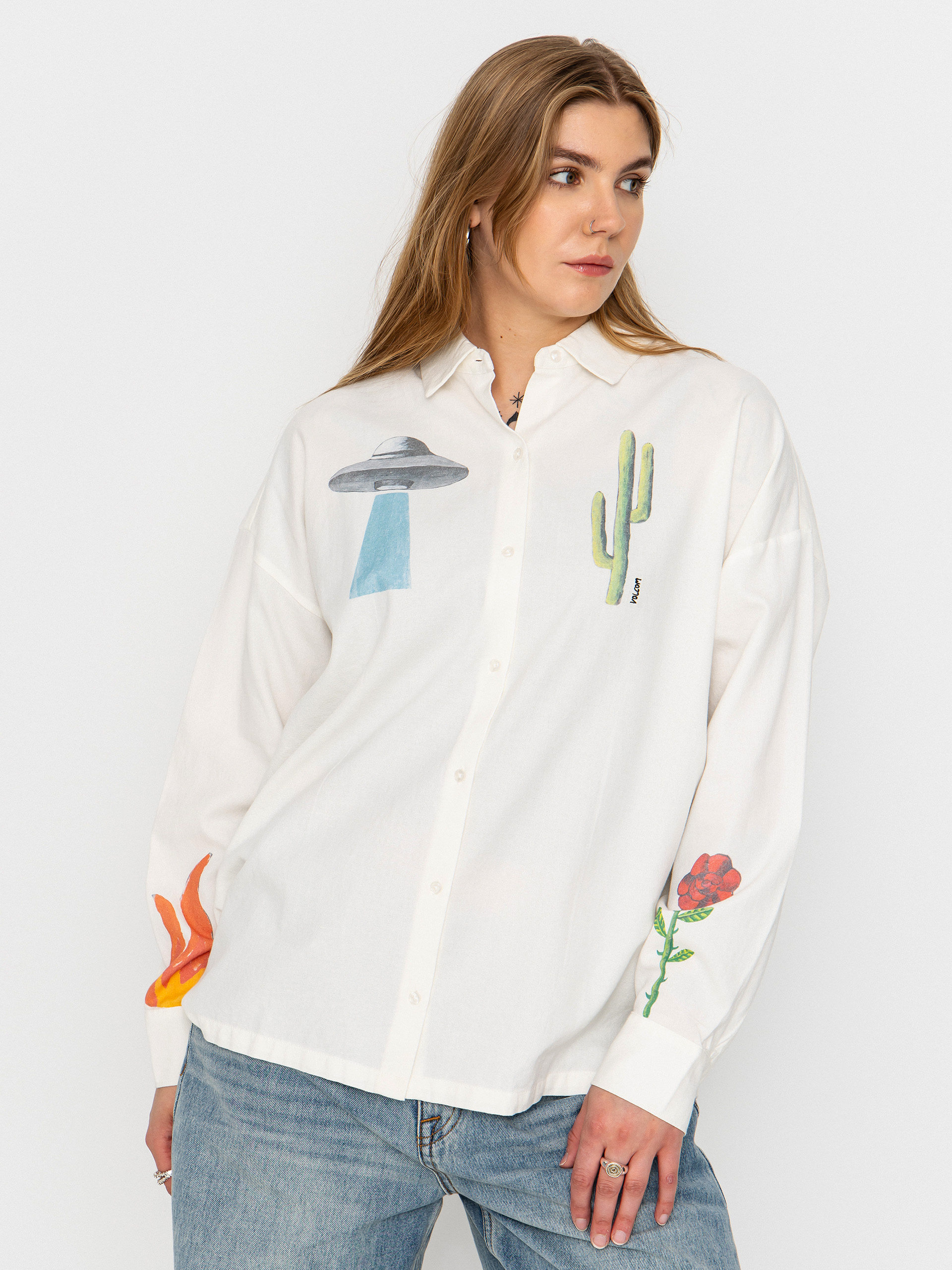Volcom Hemd Fa Mickey Mason Wmn (off white)