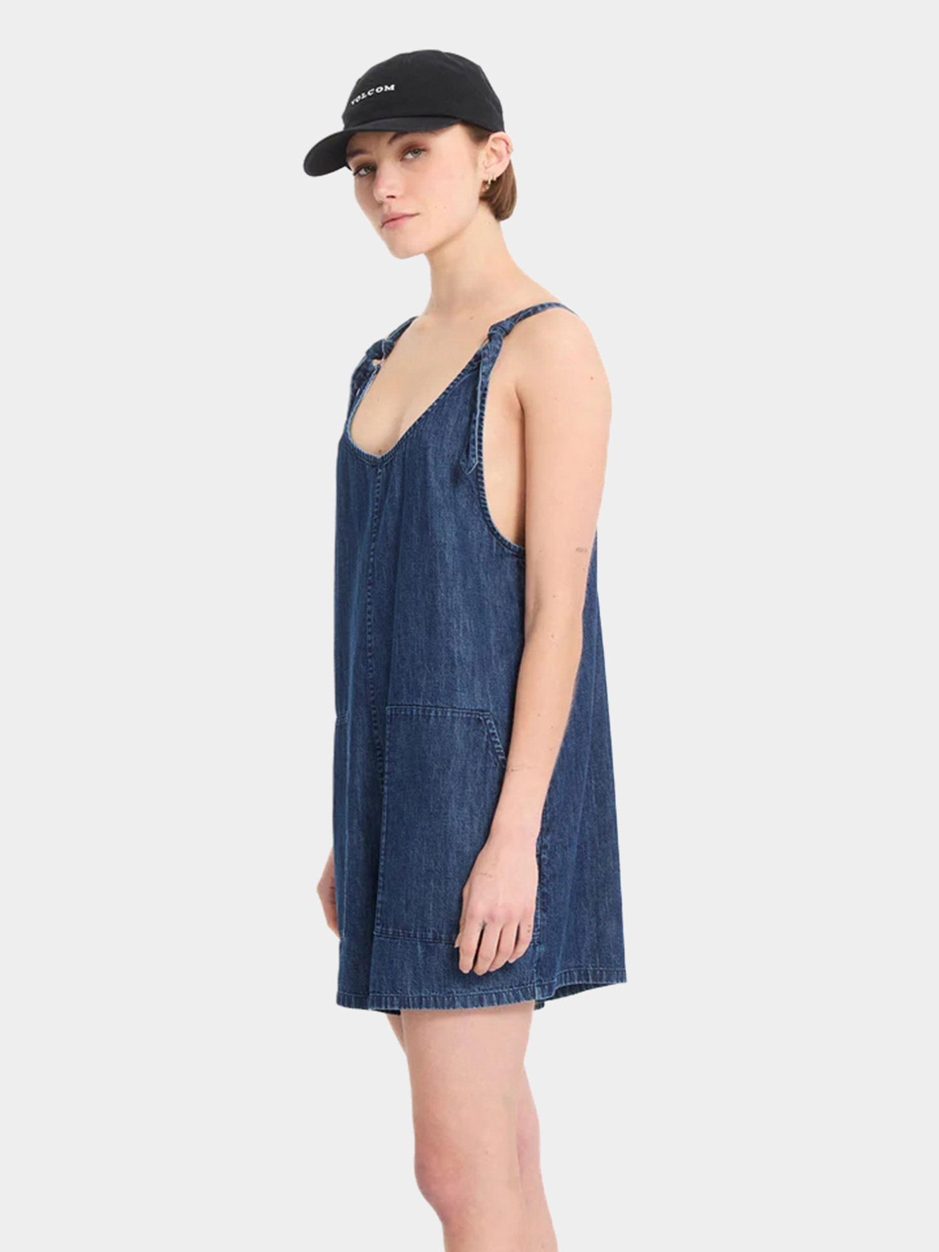 Damen Volcom Overall Lived In Short Rompr (deja blue)