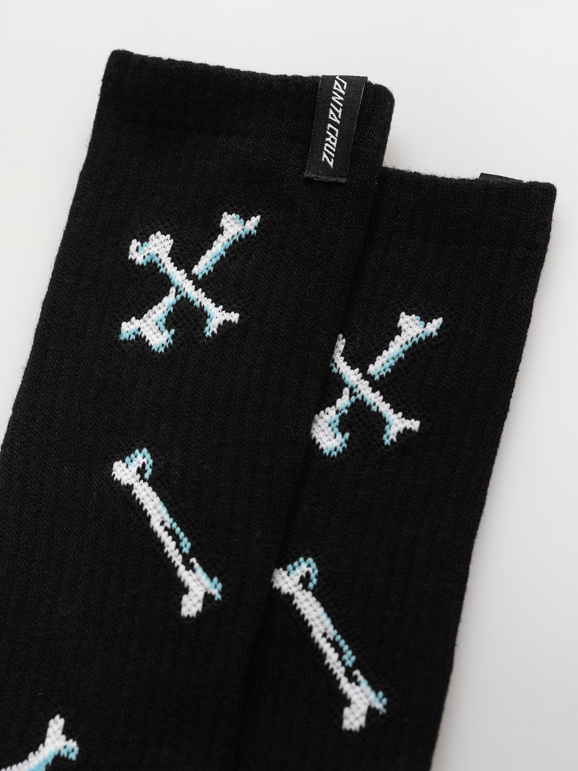 Santa Cruz Socks Salba Bones 2pk (black & white)