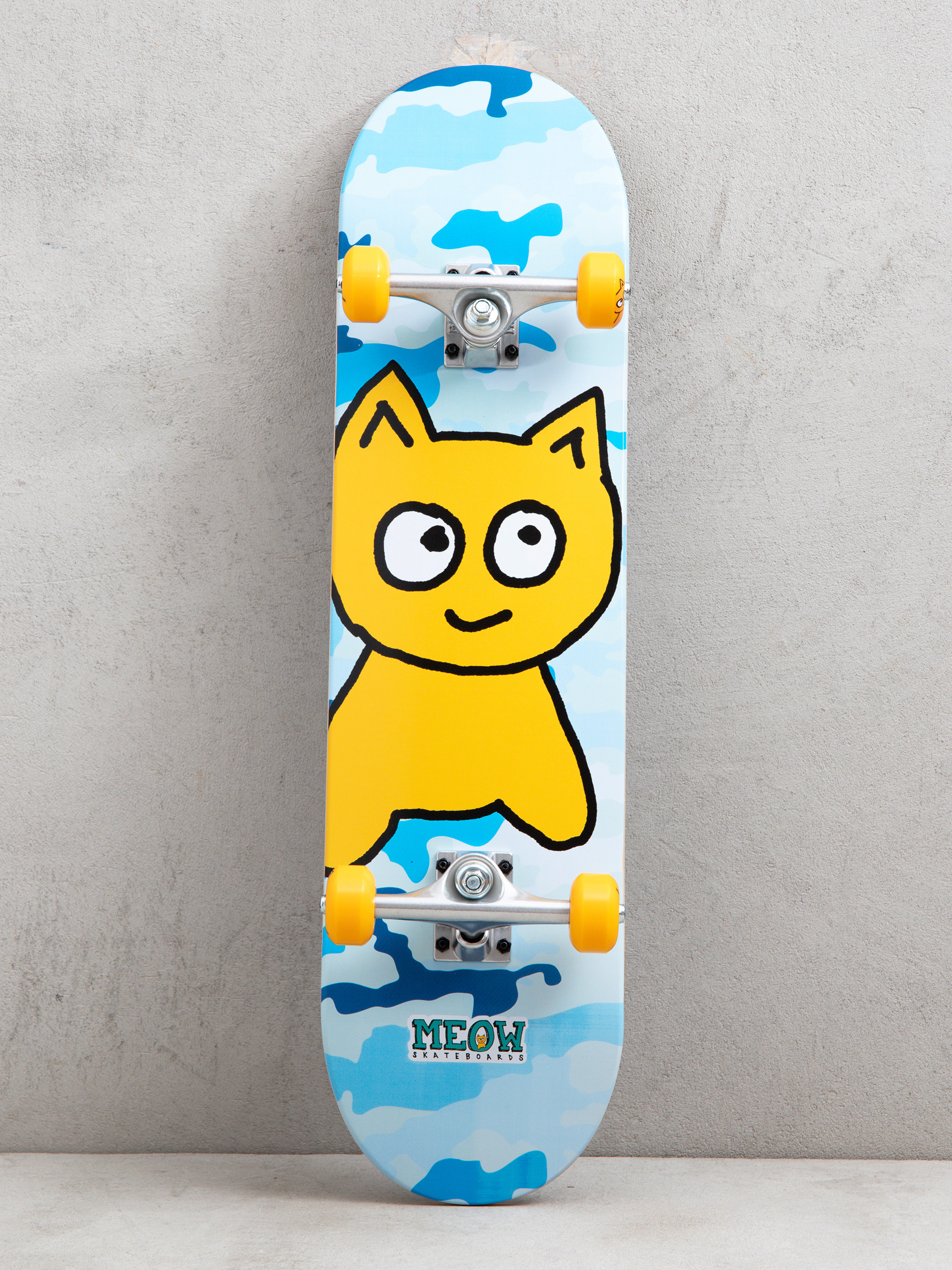 Meow Skateboards Big Cat Skateboard (camo blue)