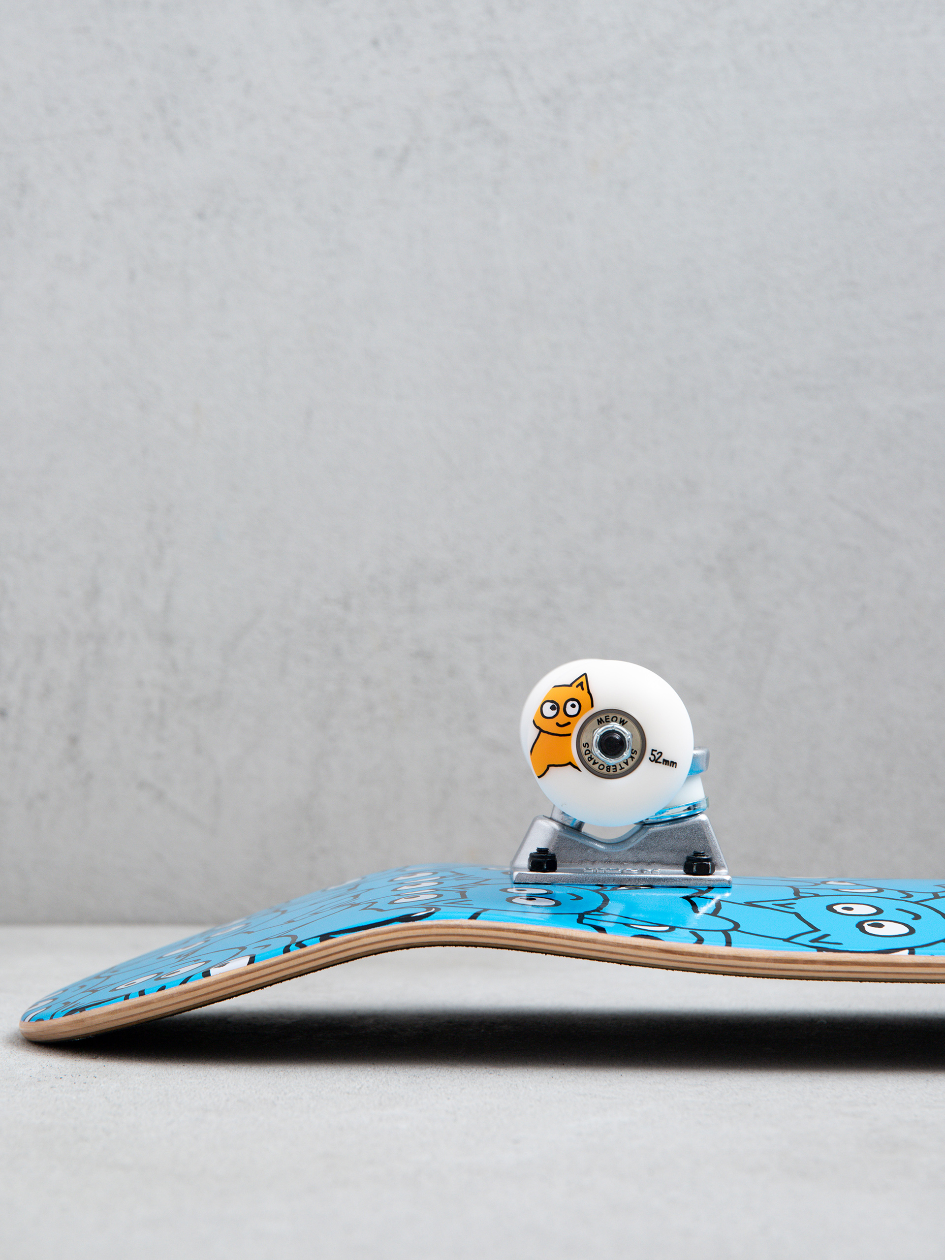 Meow Skateboards Sticker Pile Skateboard (cmyk cyan)