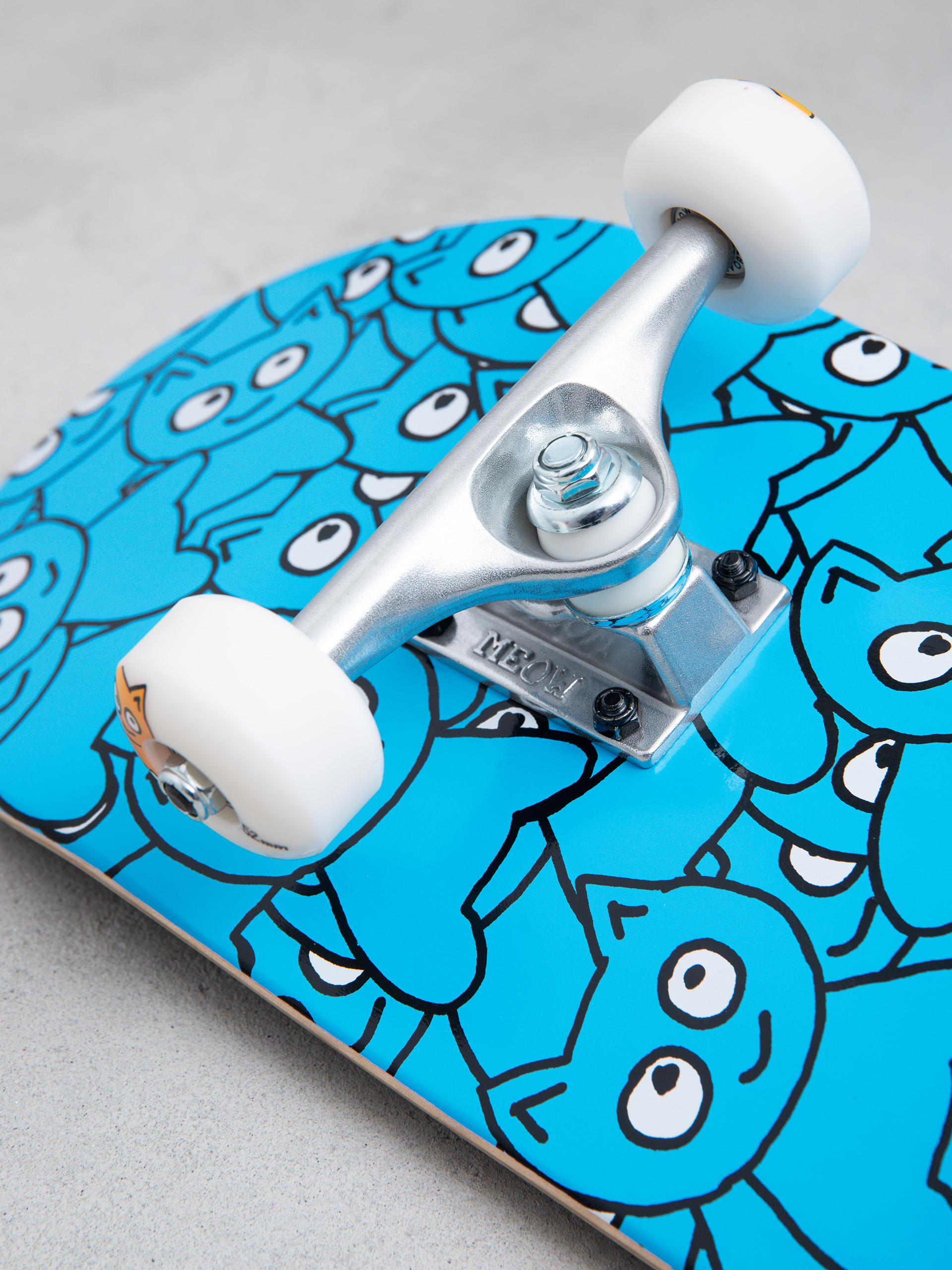 Meow Skateboards Sticker Pile Skateboard (cmyk cyan)