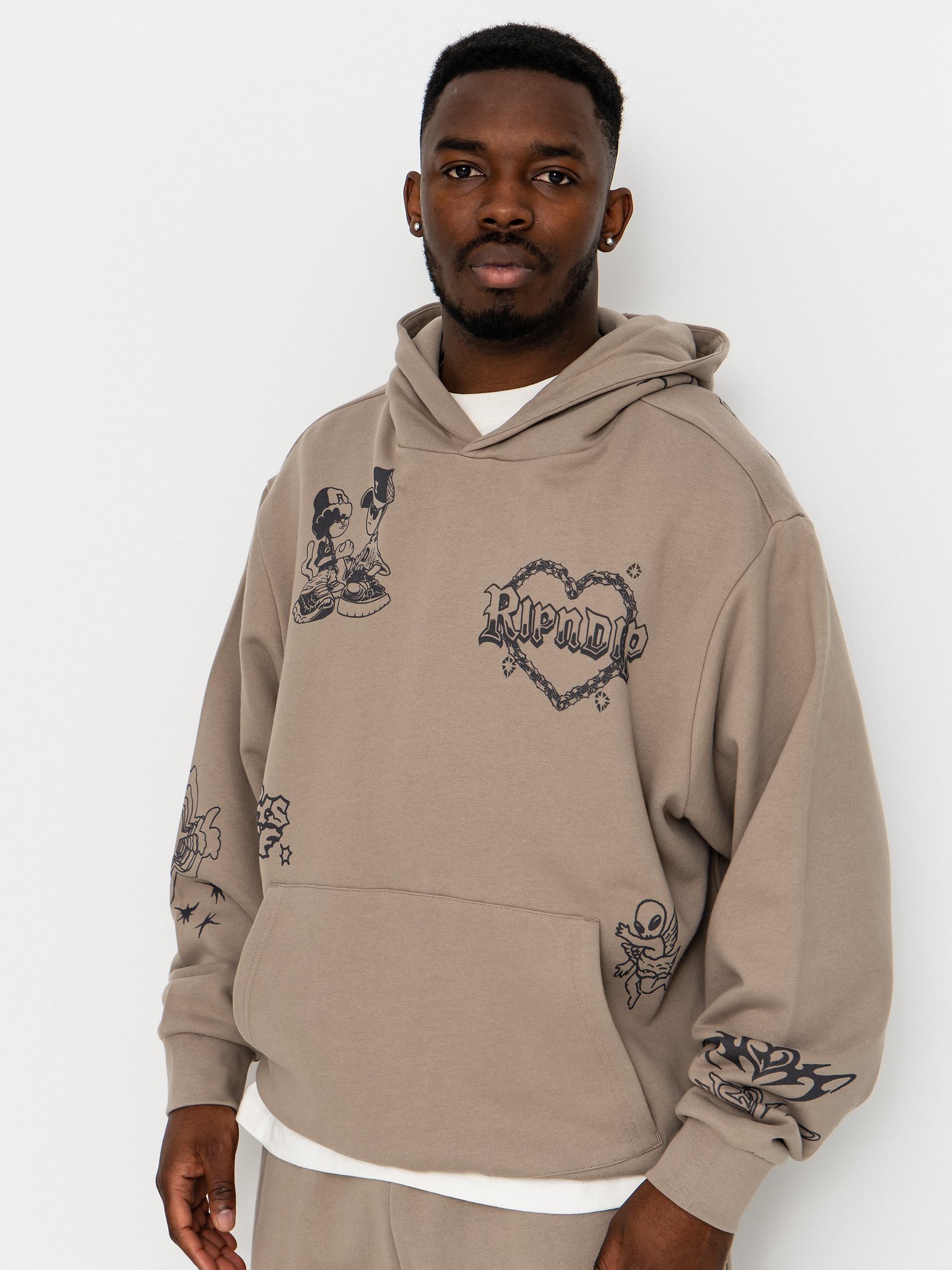 RipNDip Westside Distressed HD Hoodie (dark sand wash)