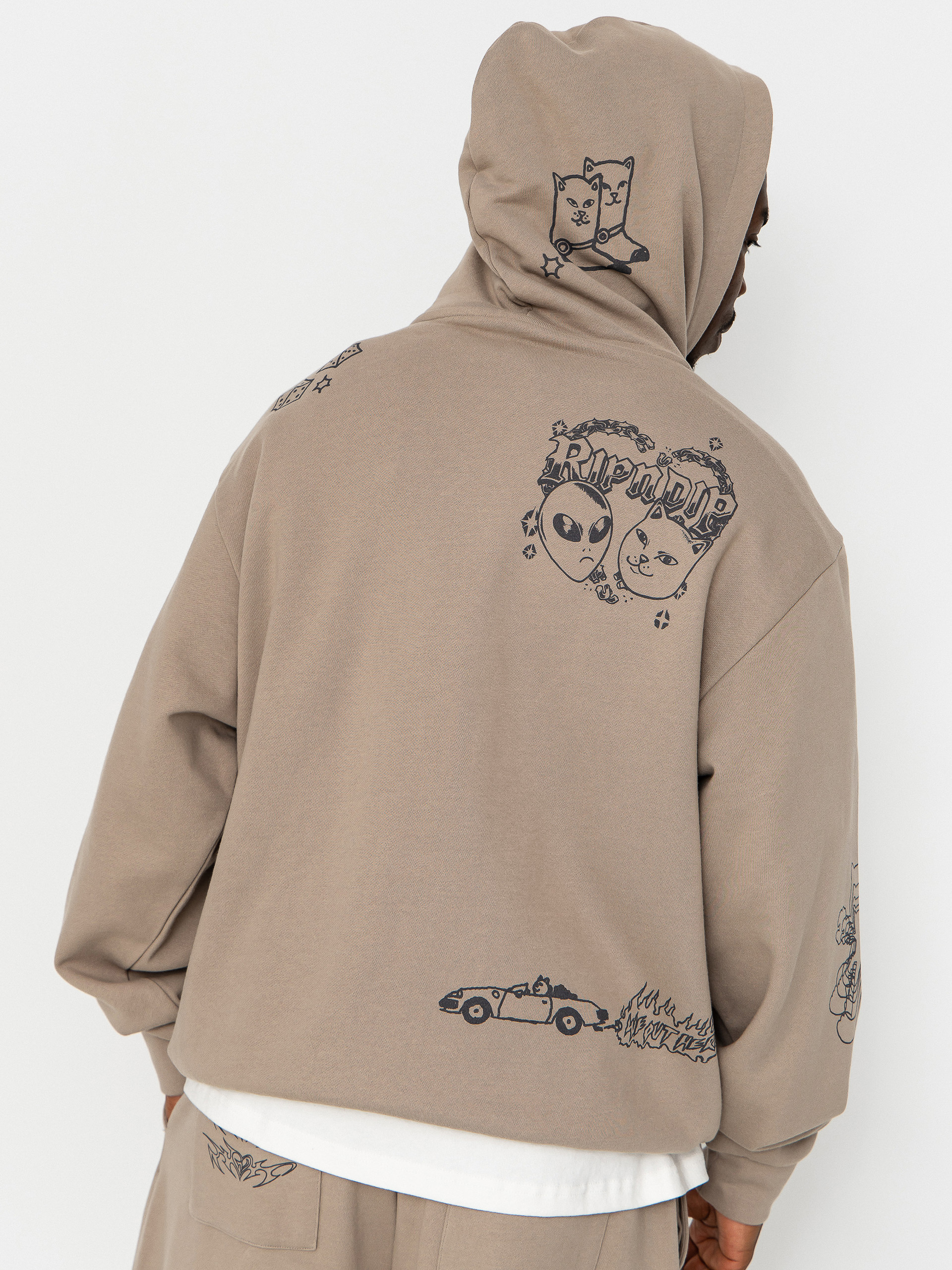 RipNDip Westside Distressed HD Hoodie (dark sand wash)