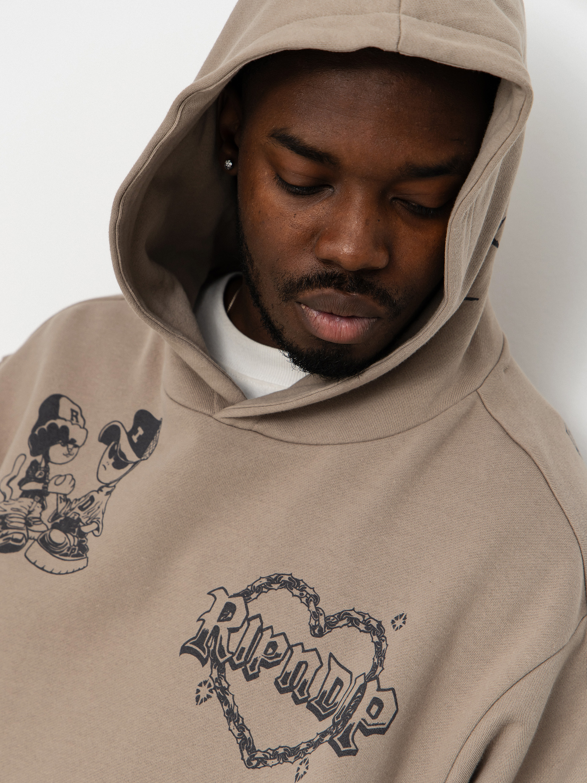 RipNDip Westside Distressed HD Hoodie (dark sand wash)