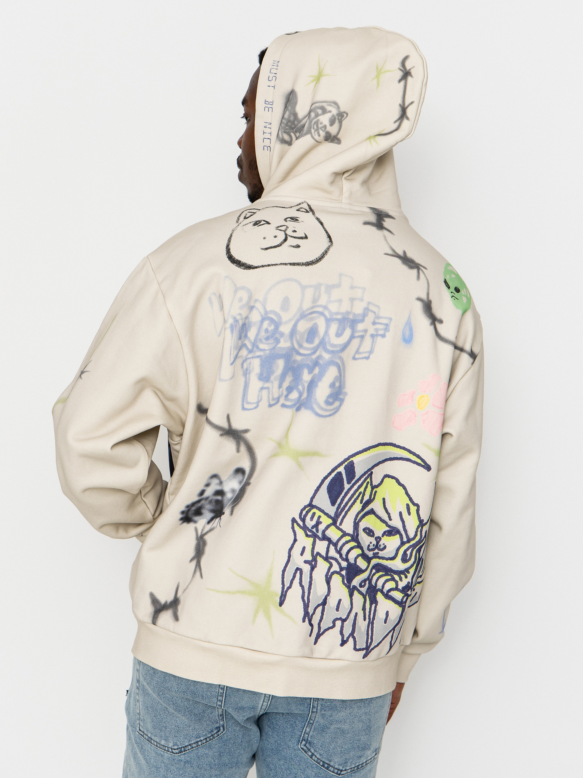 RipNDip Goosebumps ZHD Hoodie - white (bone)