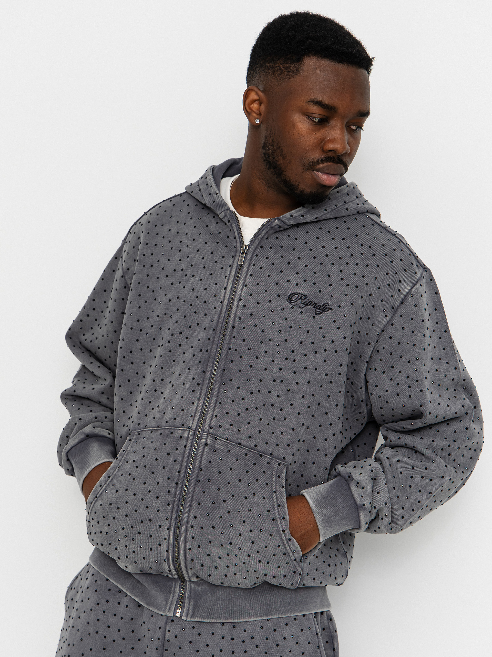RipNDip Ripngems ZHD Hoodie - grey (charcoal wash)