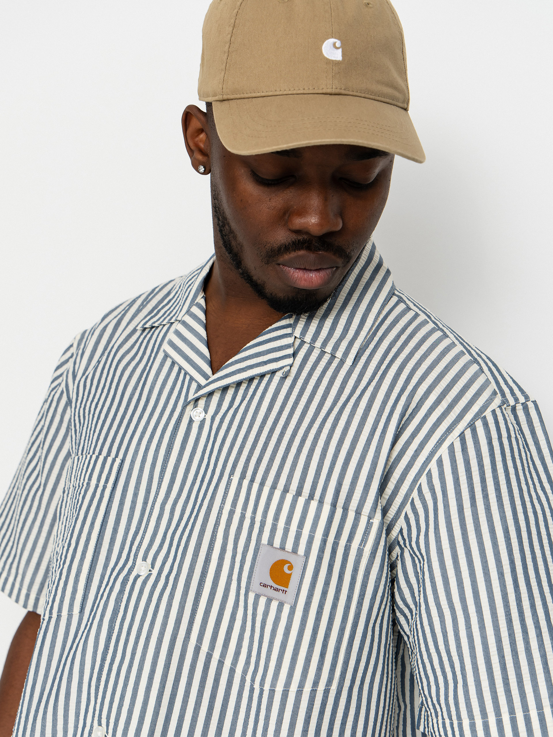 Carhartt WIP Leavel Shirt (leavel stripe/blue river/wax)