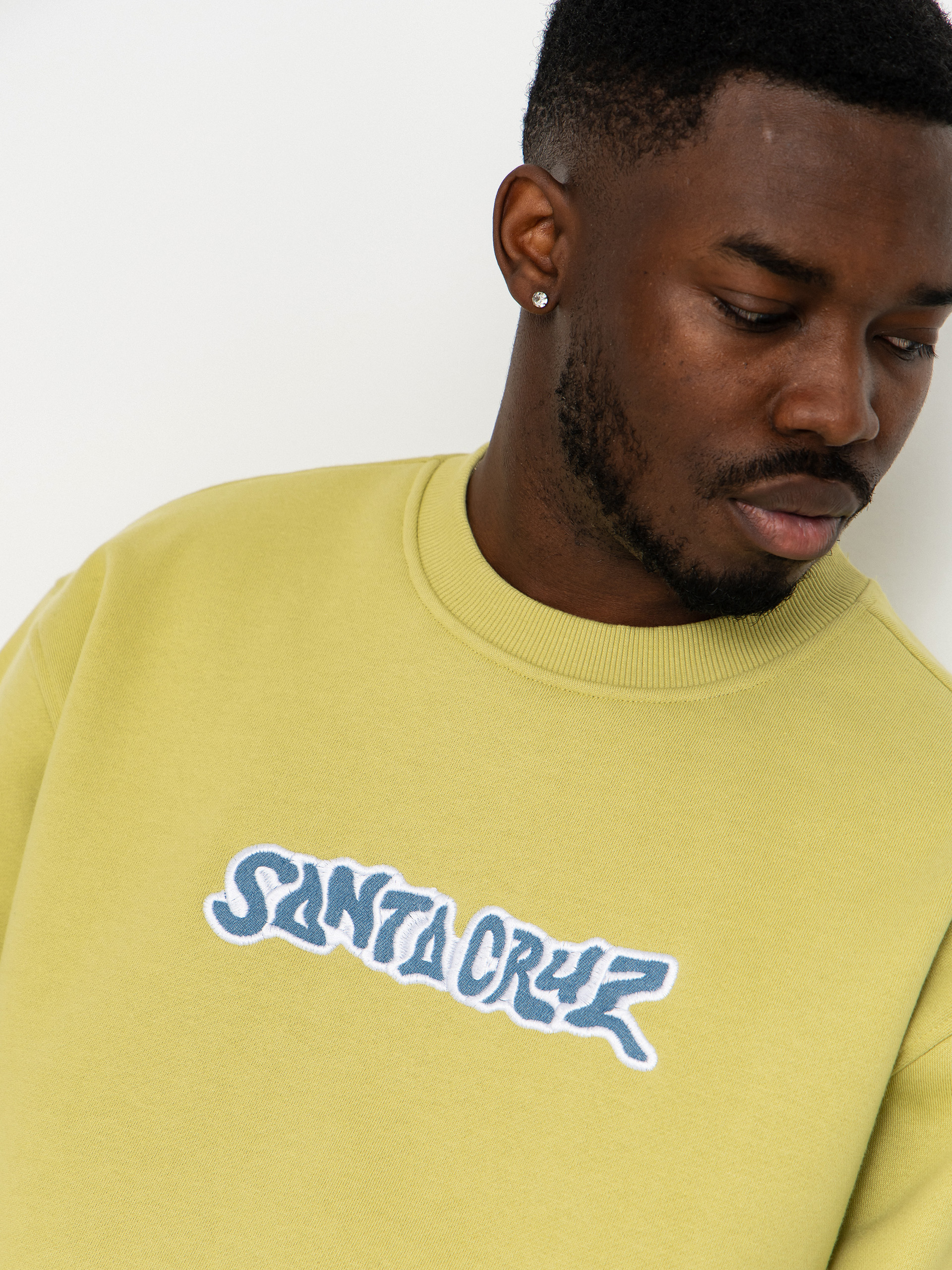 Santa Cruz Patch Strip Sweatshirt (faded khaki)