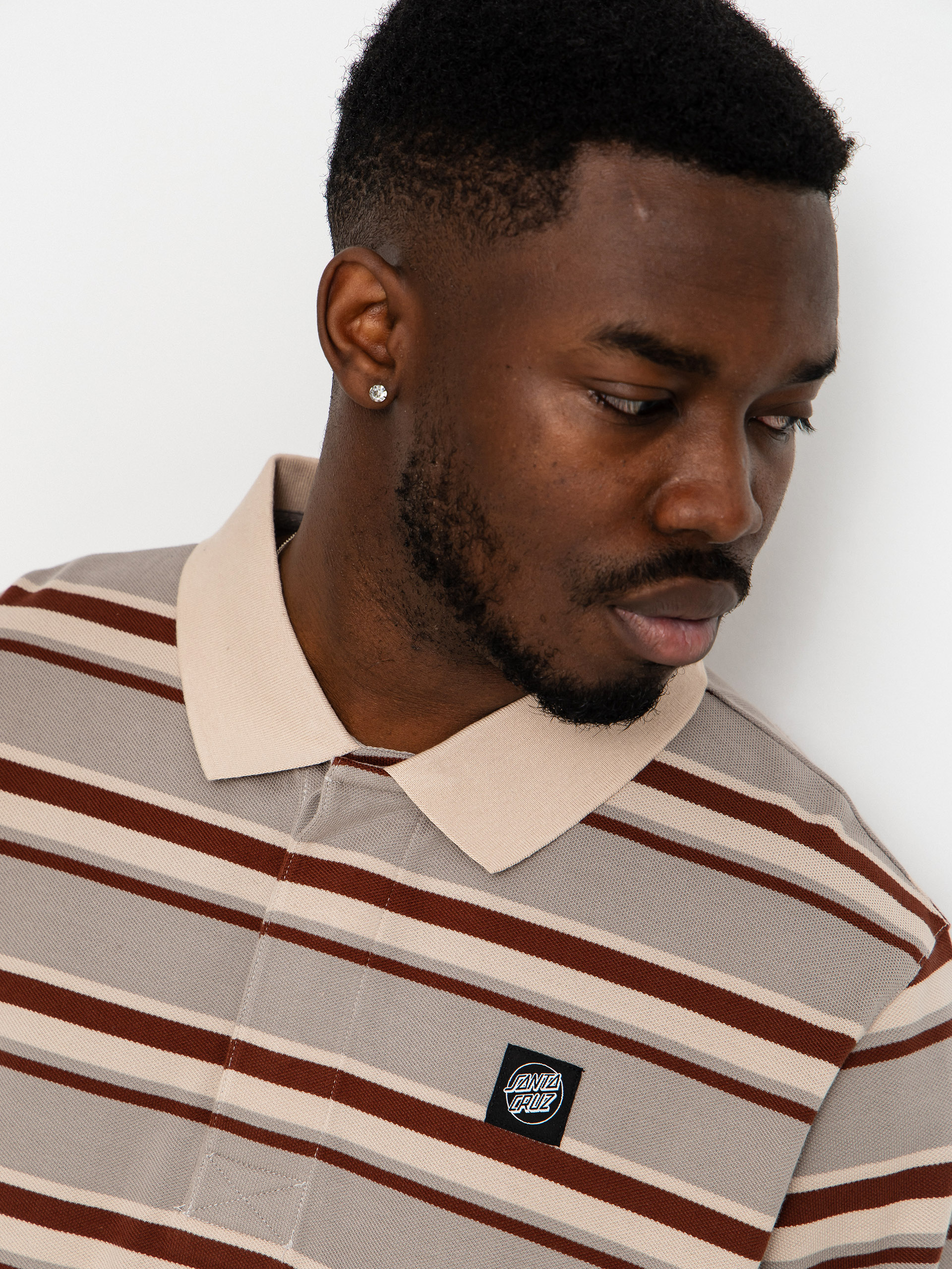 Santa Cruz Cera Polo Longsleeve (stone grey/coffee)