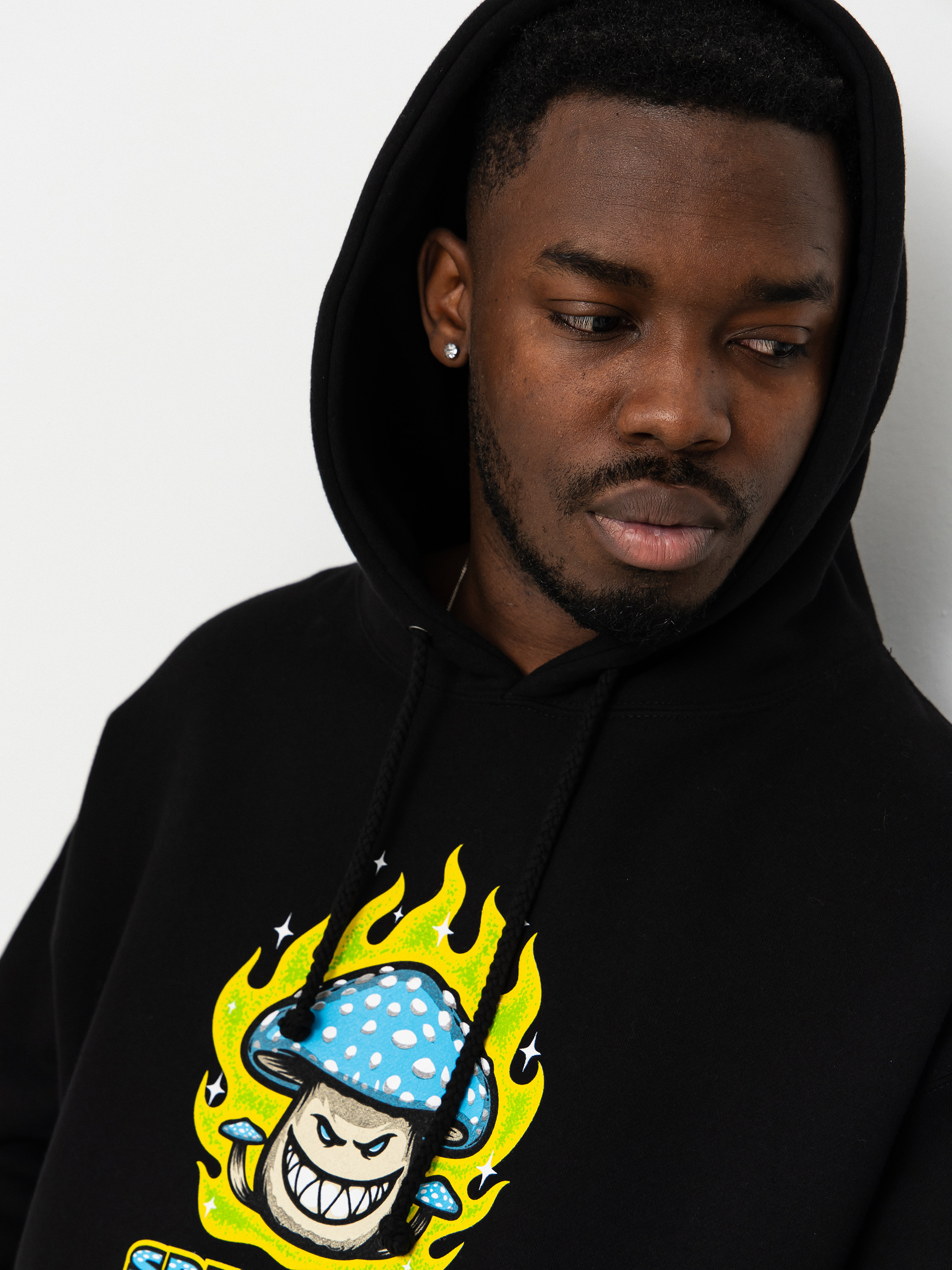 Spitfire Hoodie Mushroom Bighead HD (black w/multi color print)