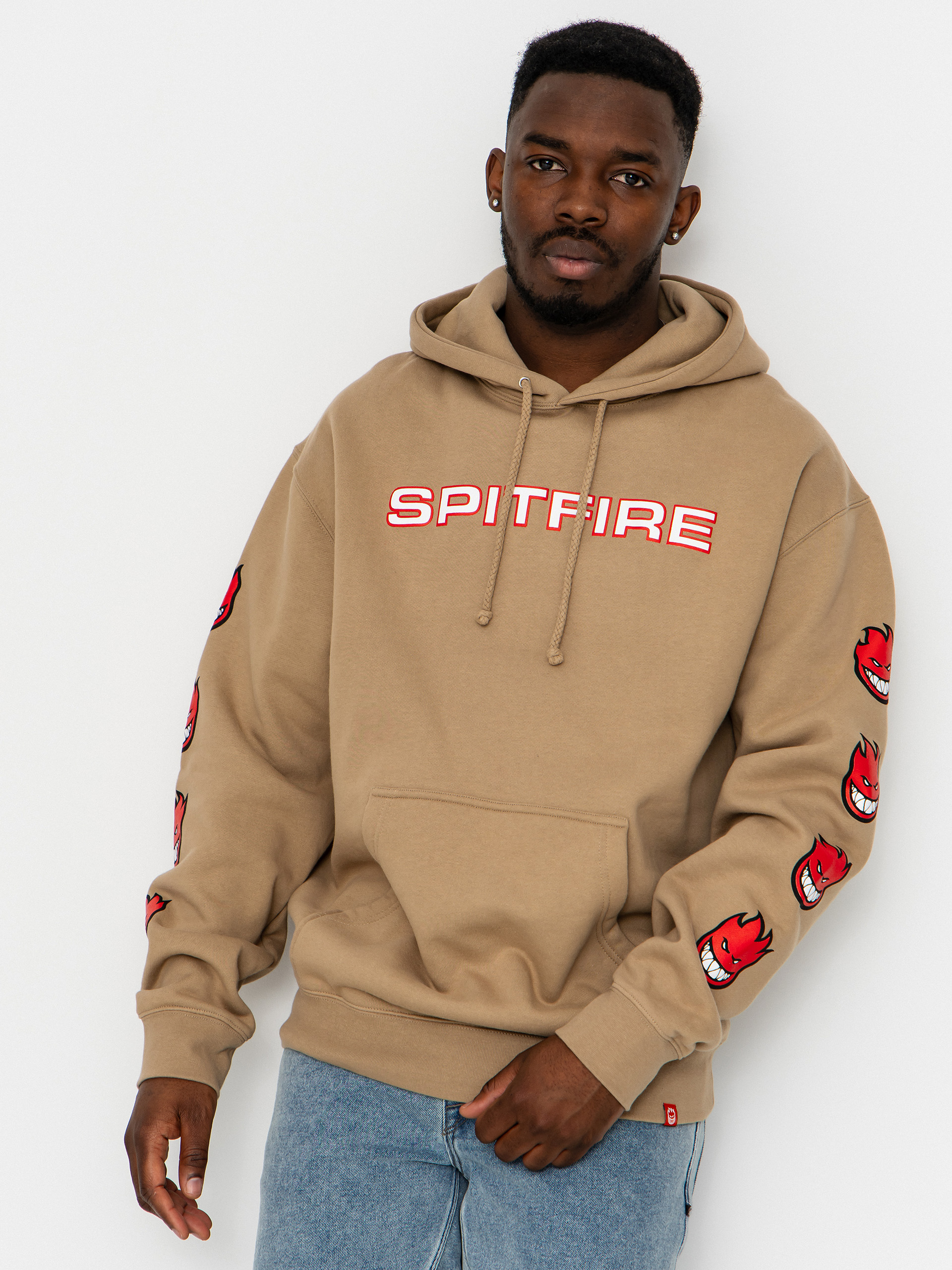 Spitfire Hoodie Classic 87 Bighead Fill Sleeve HD (sandstone w/red white black prints)