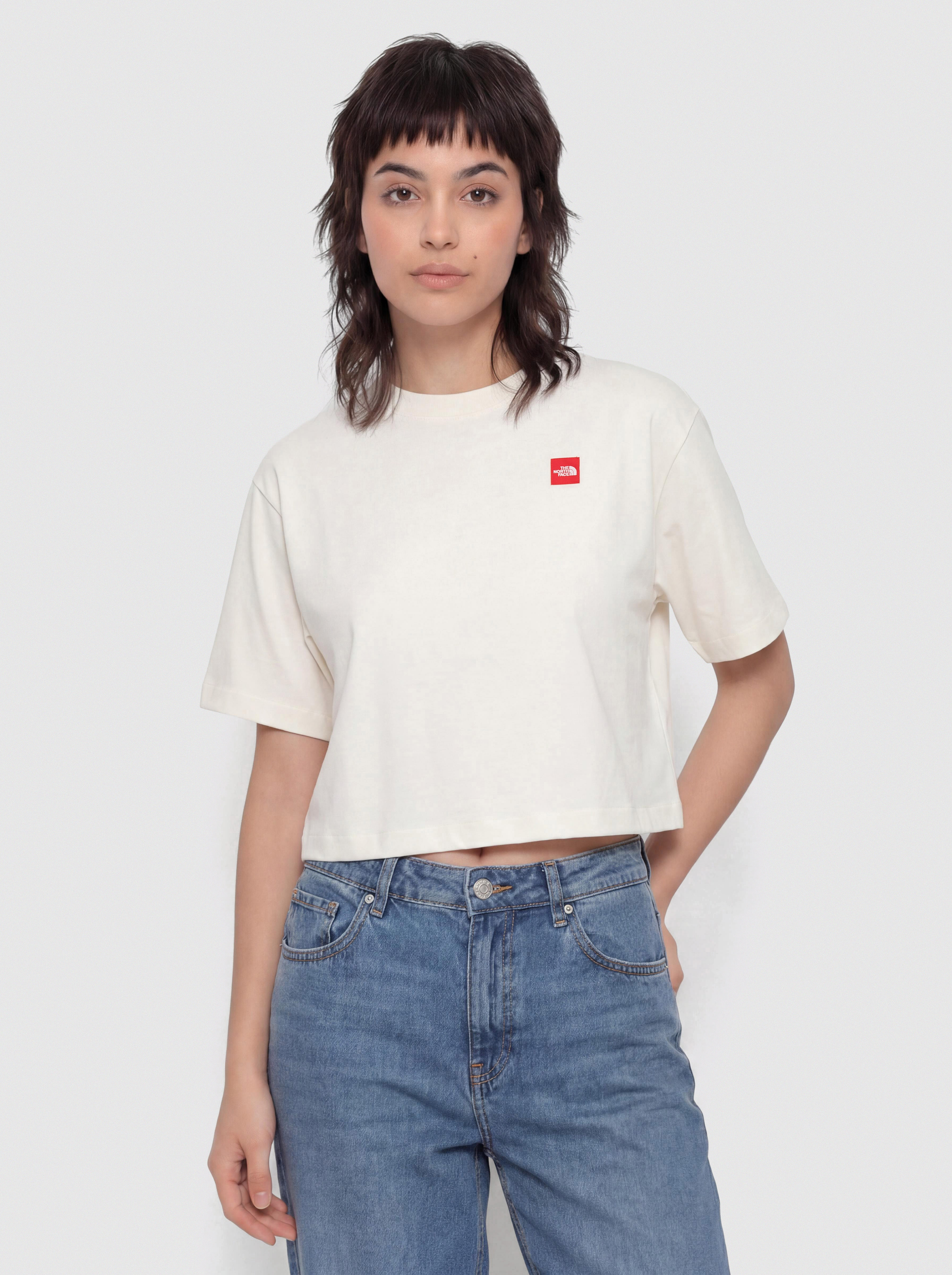 The North Face T-Shirt Tnf Red Box Boxy Wmn (white dune)