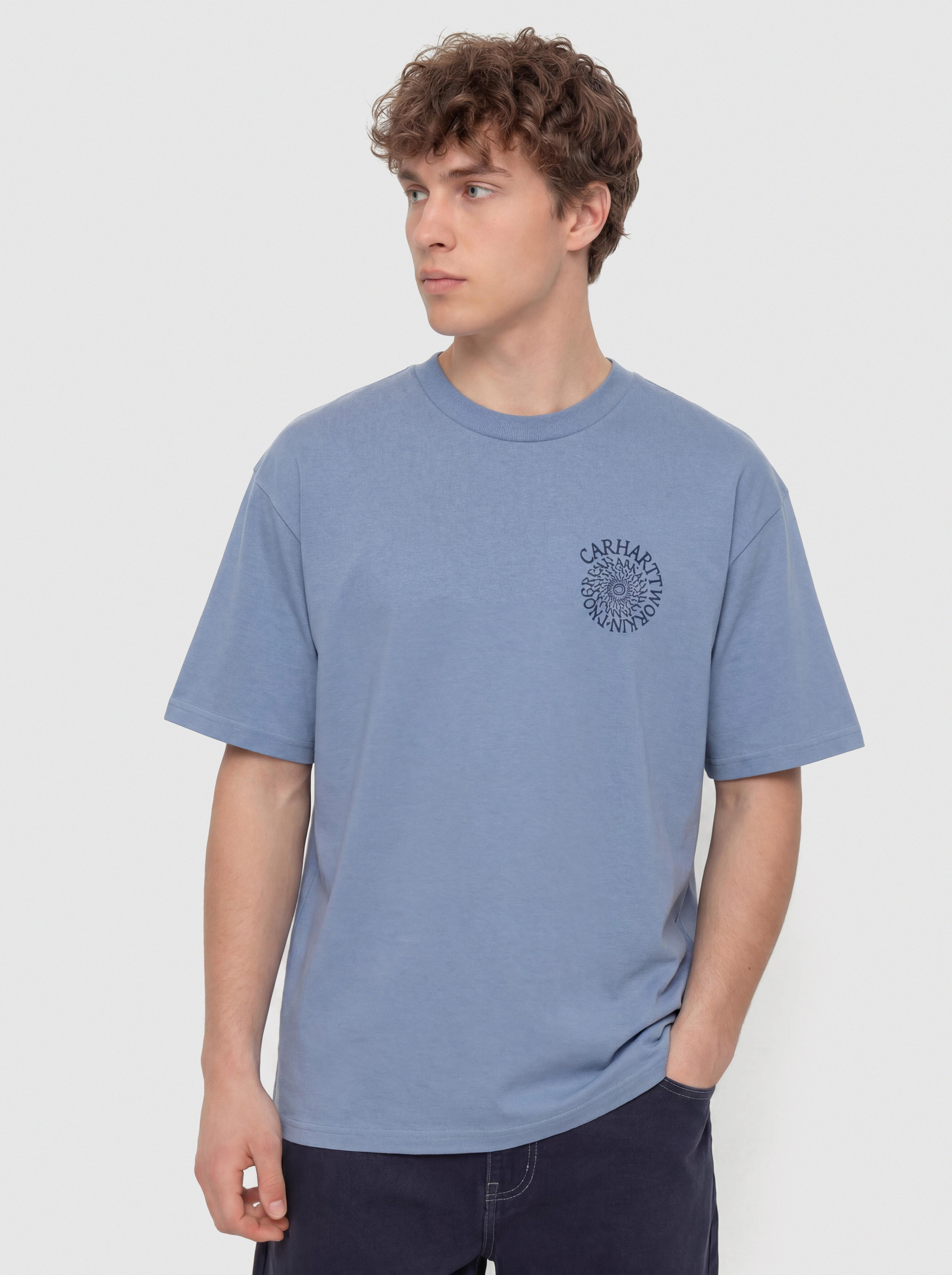 Carhartt WIP T-Shirt Spirals (gentle blue)